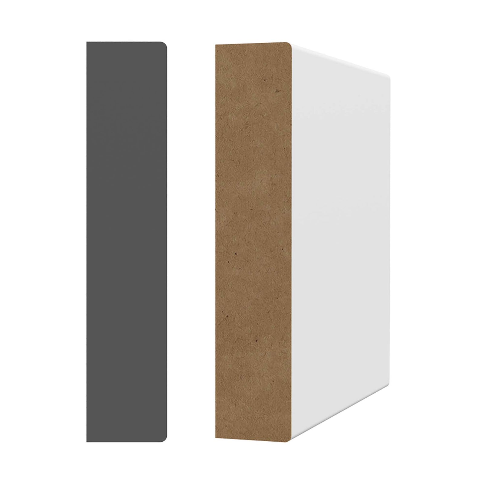 Moulure rectangulaire en MDF avec apprêt blanc, 3/4" x 3-1/2" x 8' 