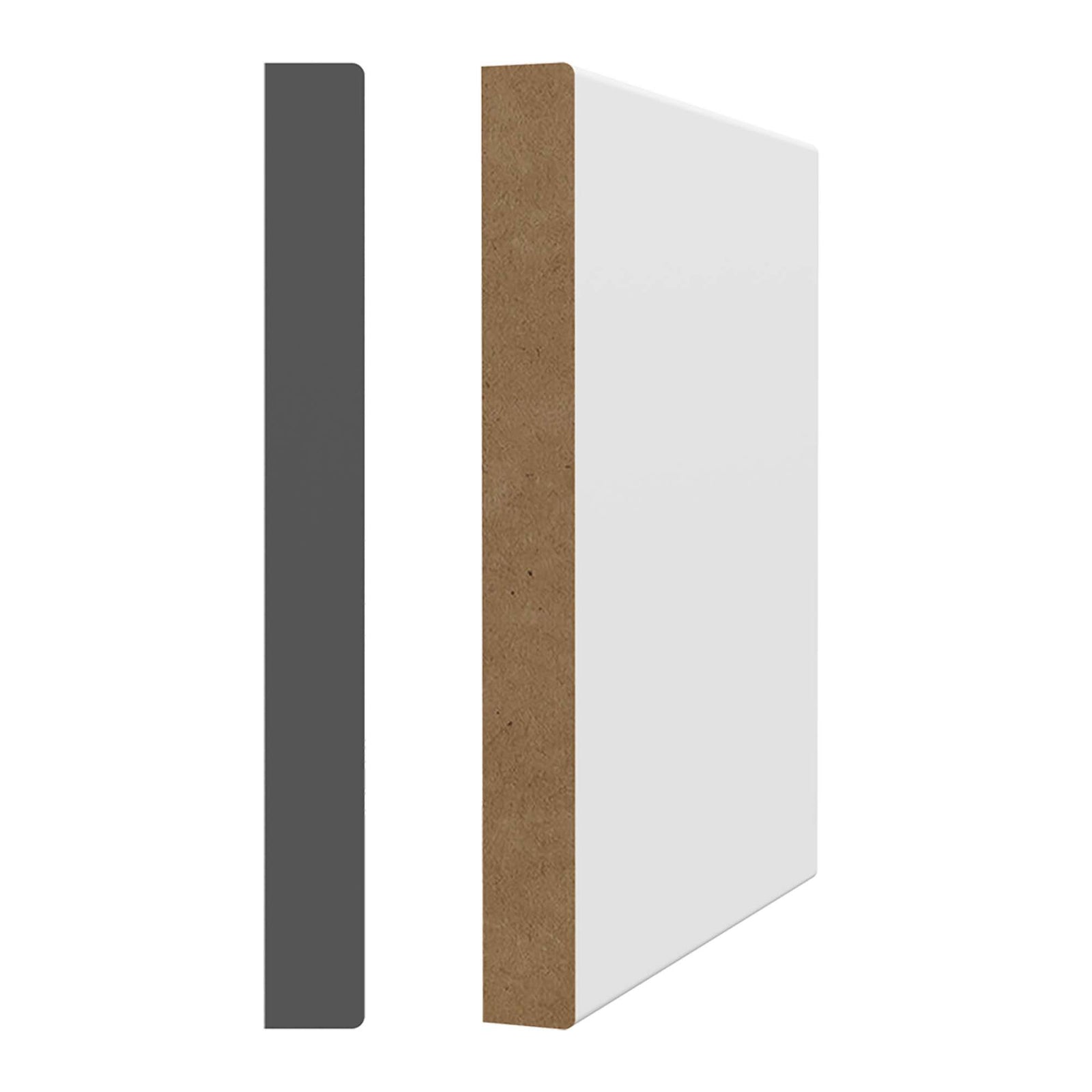 Plinthe en MDF avec apprêt blanc 1/2" x 4-1/2" x 8'