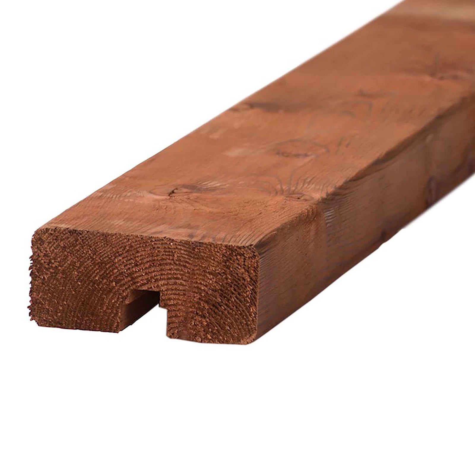 Moulure pour dessus encochée en bois traité brun, 2" x 4" x 8'