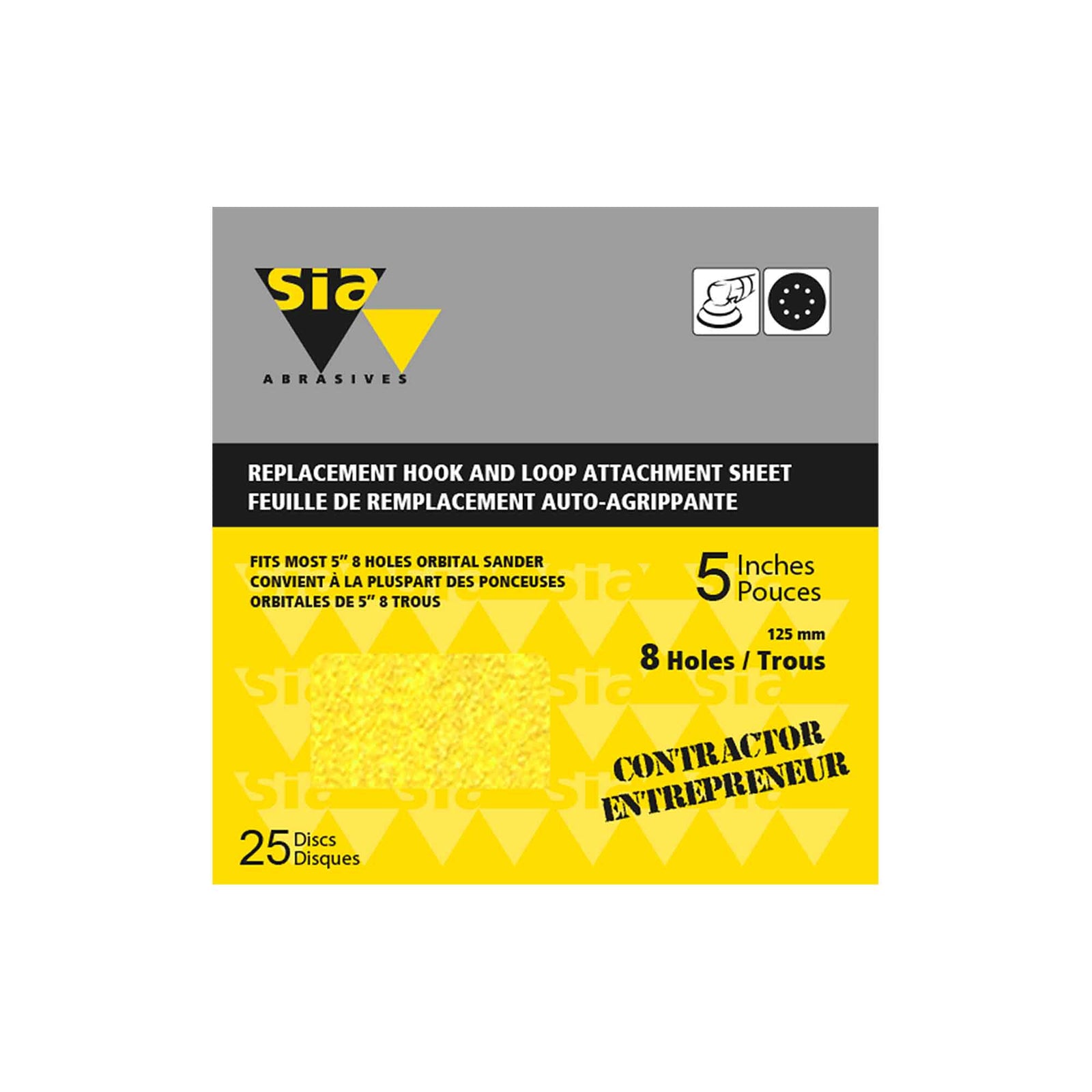 Disque de ponçage en oxyde d'aluminium avec 8 trous d'aspiration de grain 100, 25 unités