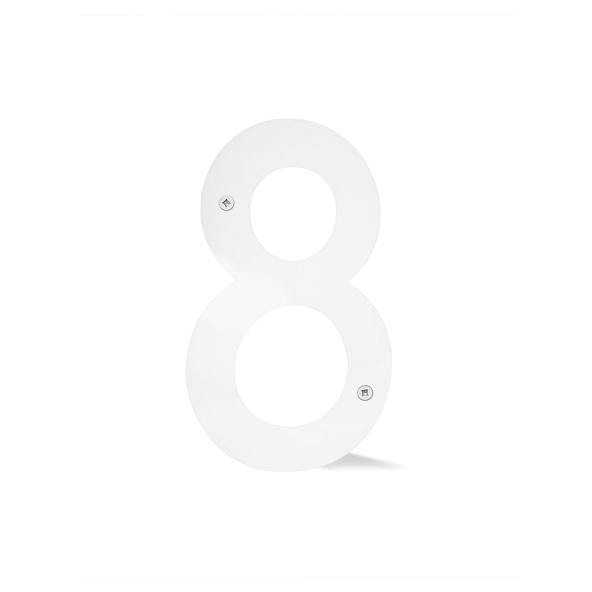 Chiffre percé de 5’’en plexiglas, #8 (blanc)