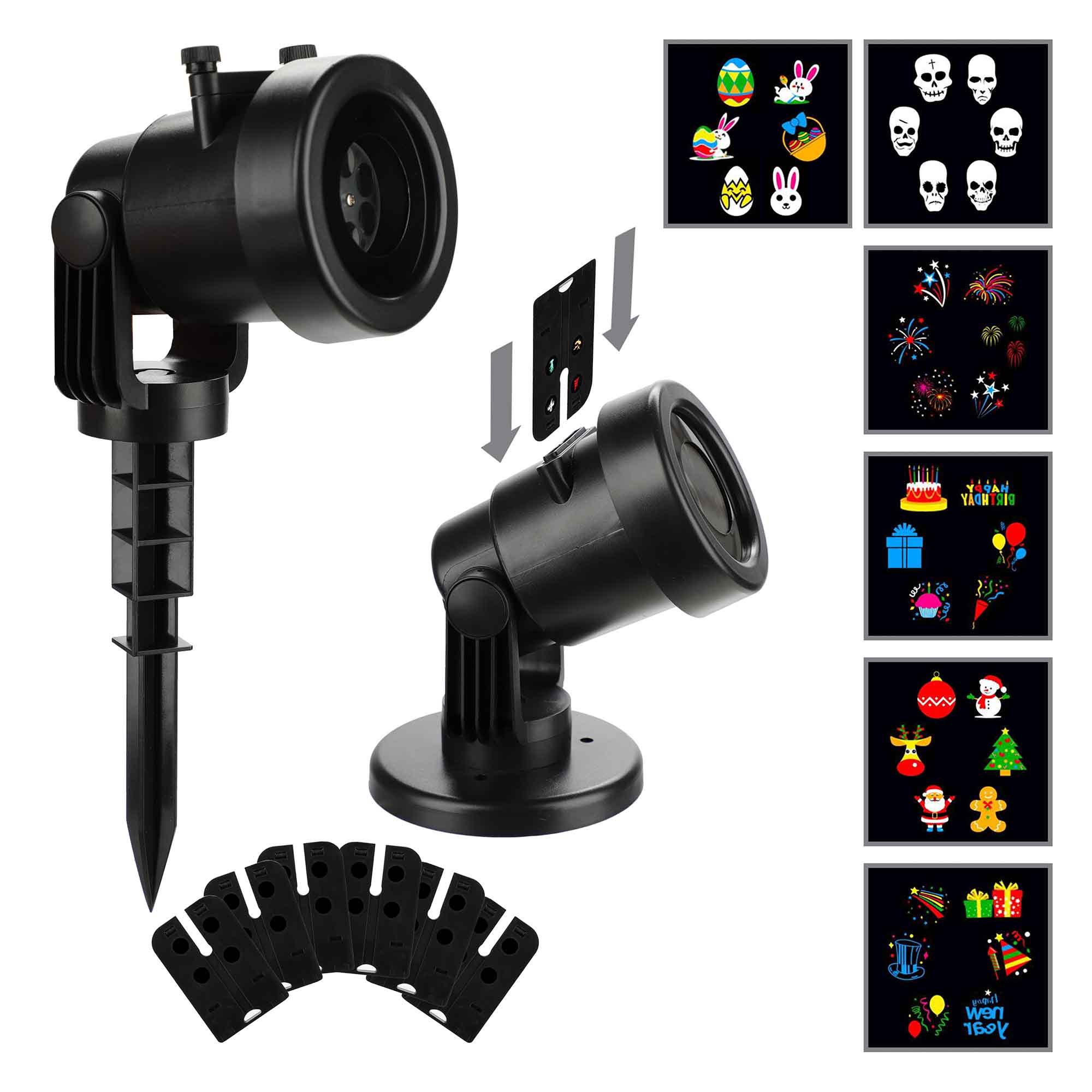 Projecteur DEL avec 6 cartes de motifs interchangeables 