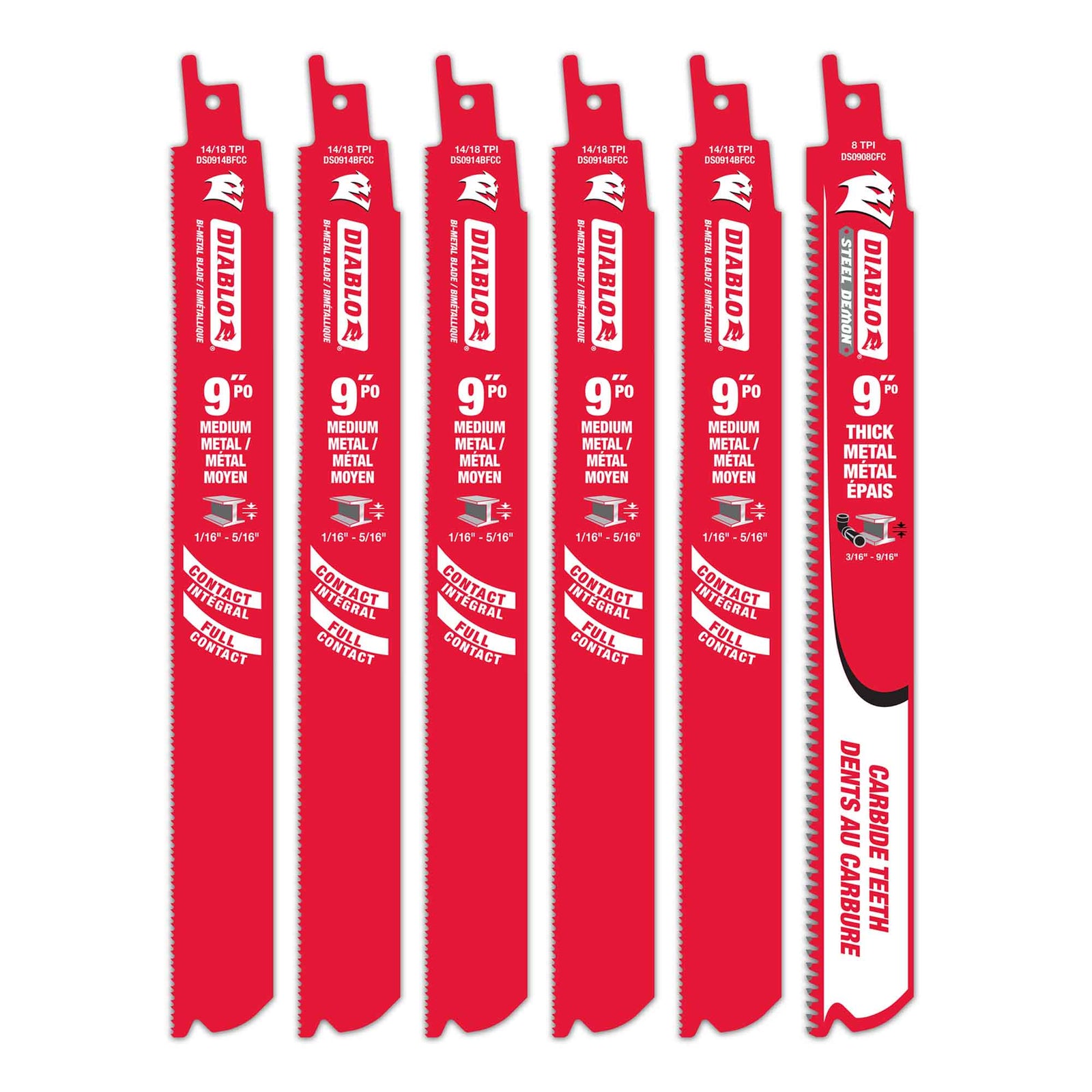 Lame de scie alternative pour métal moyen,  9'' x 14/18 DPP (6 unités)