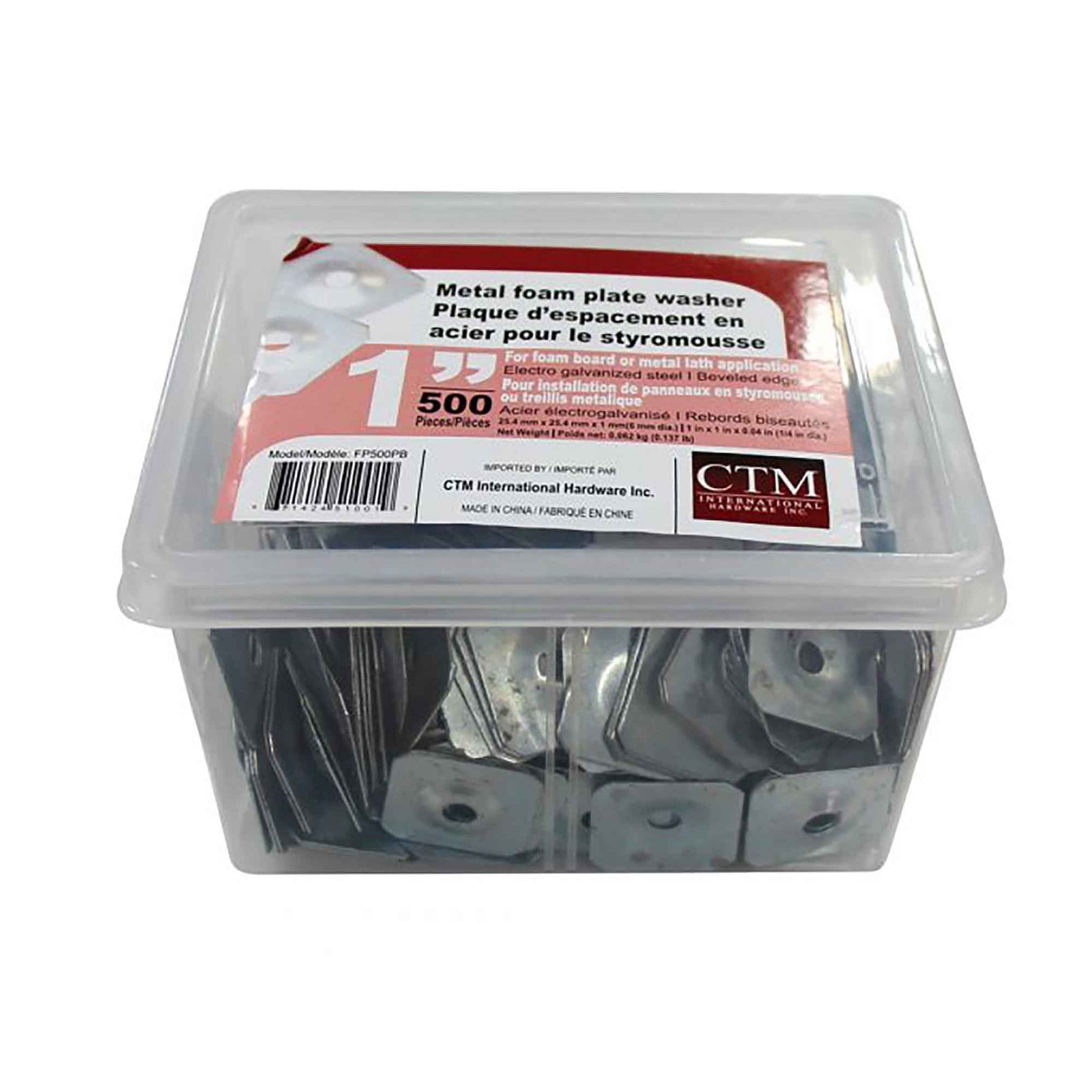 Plaque d'espacement trouée de 1'' x 1''pour la pose de styromousse, 500 unités