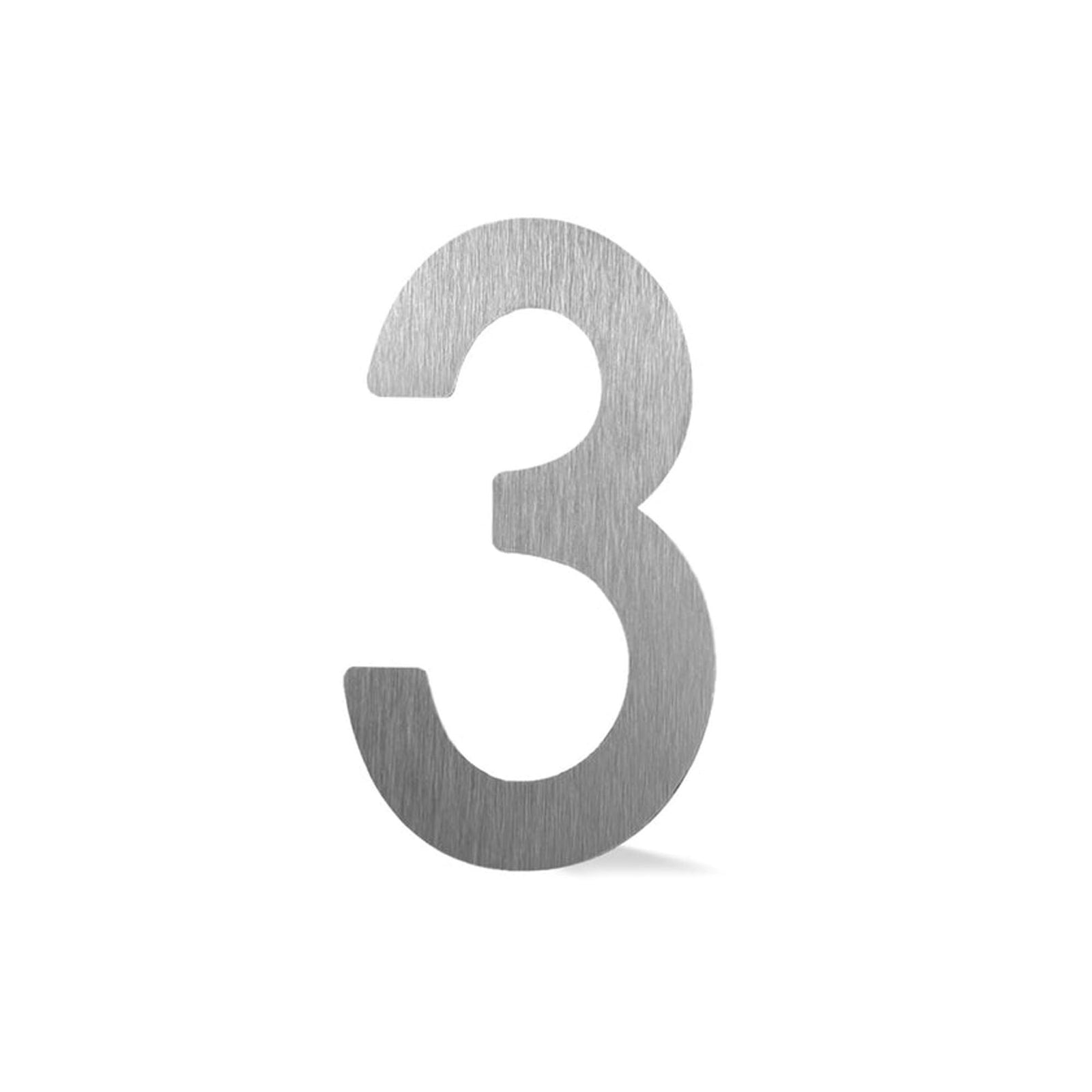 Chiffre autocollant de 4’’en ABS, #3 (aluminium)