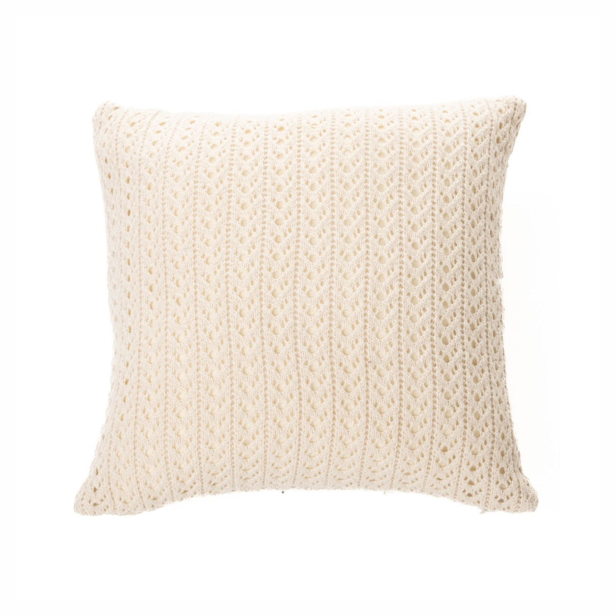 Coussin européen Naja en tricot, 25" x 25" (naturel)