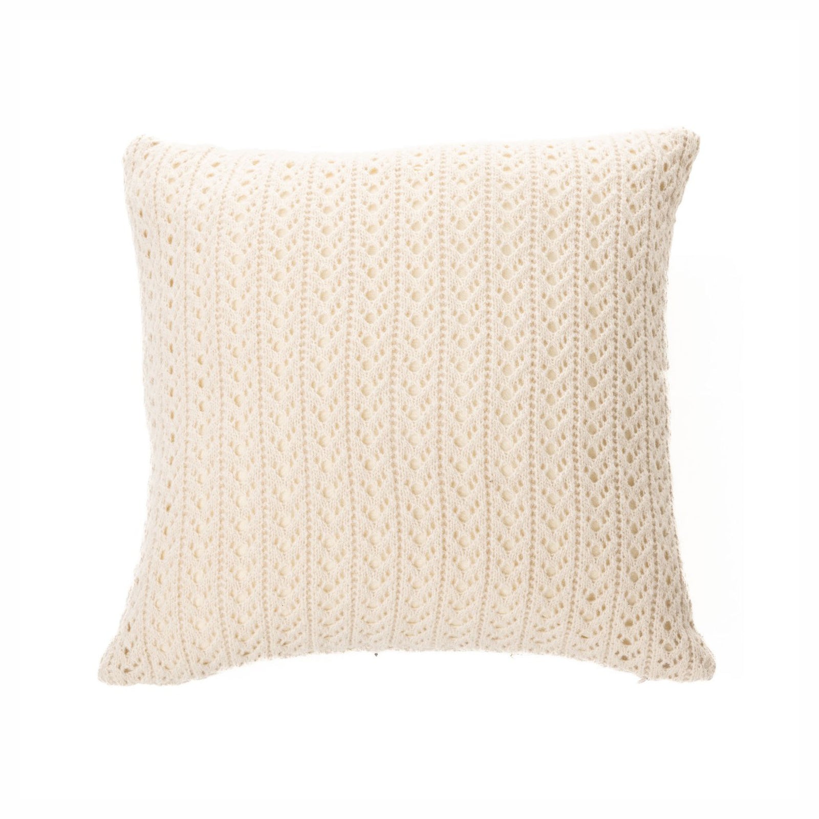 Coussin européen Naja en tricot, 25" x 25" (naturel)