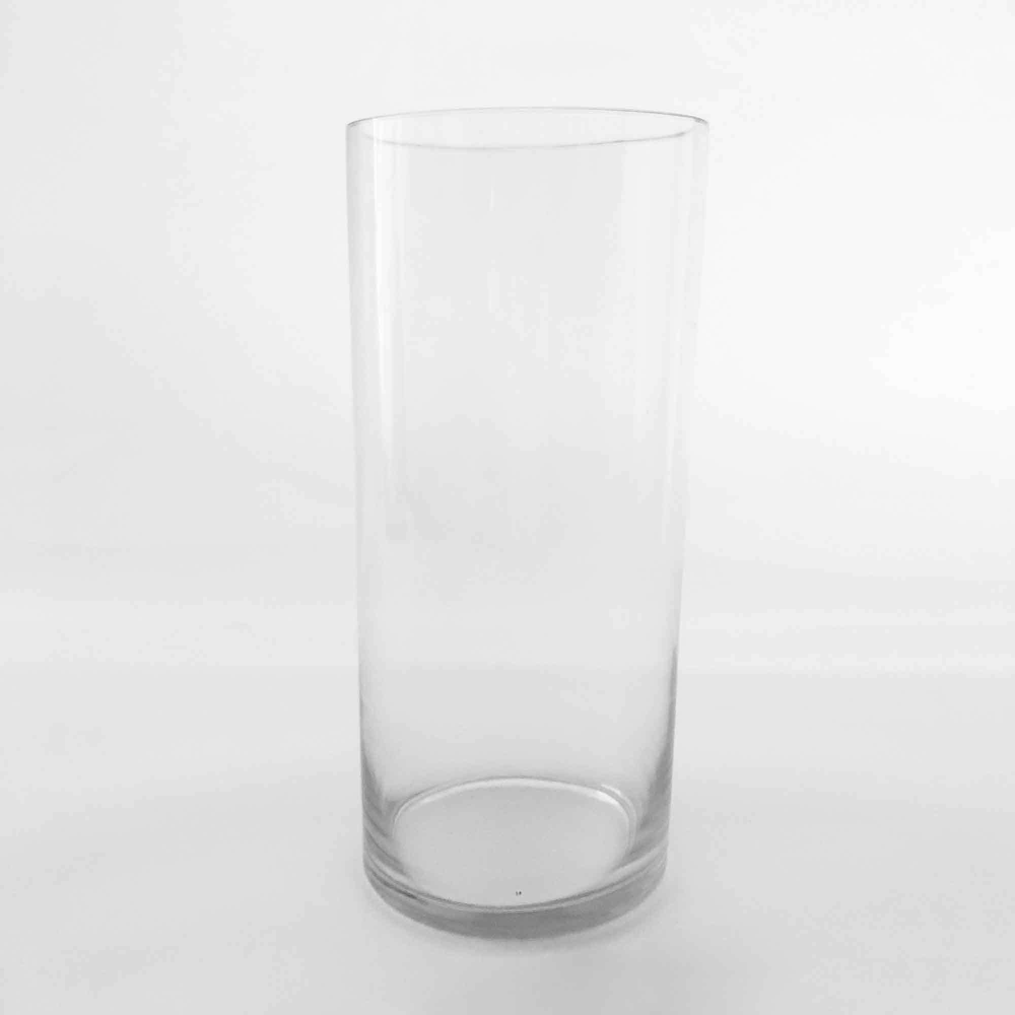 Vase cylindrique en verre, 5'' x 14'' 