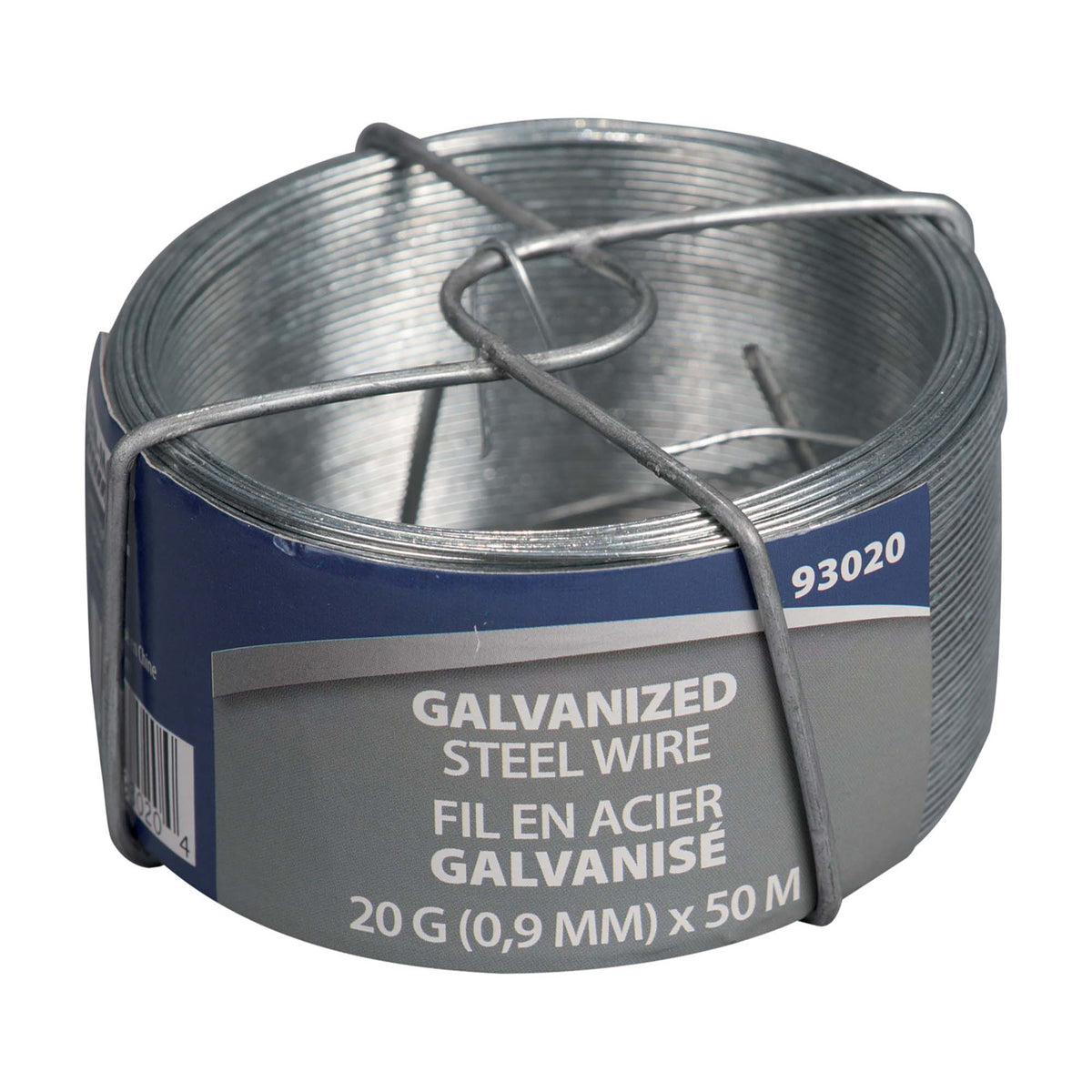 Fil d&#39;acier galvanisé de calibre 20, 0,9 mm x 50 m