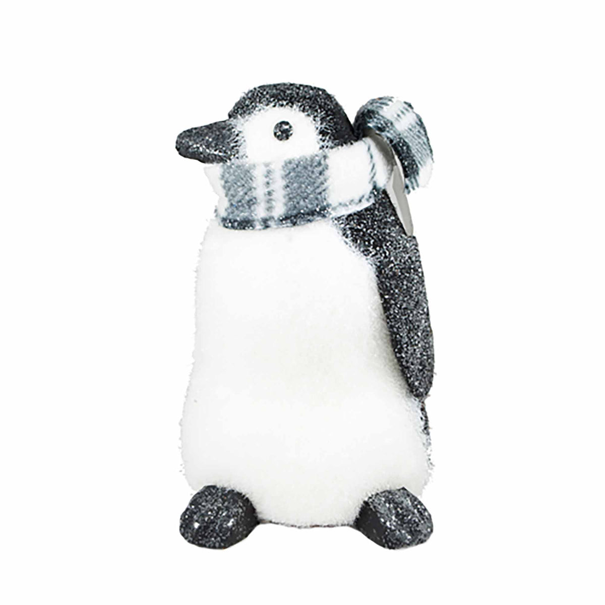 Pingouin givré avec pailettes noir et blanc, 9&quot;