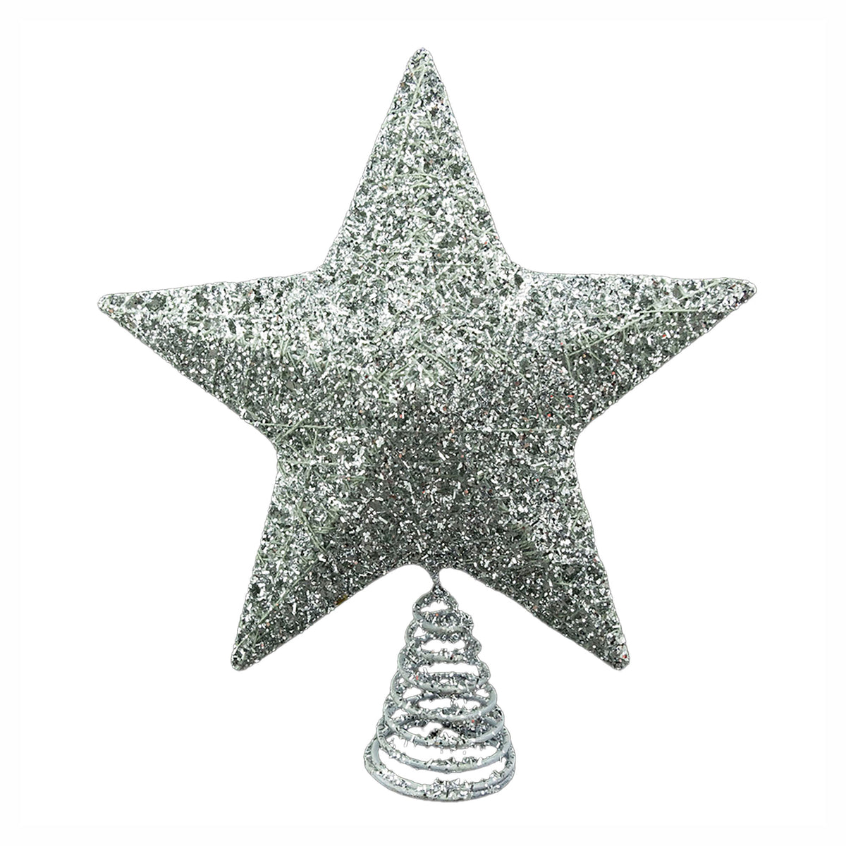 Étoile pour cime d'arbre de Noël avec paillettes, 12" (argent)