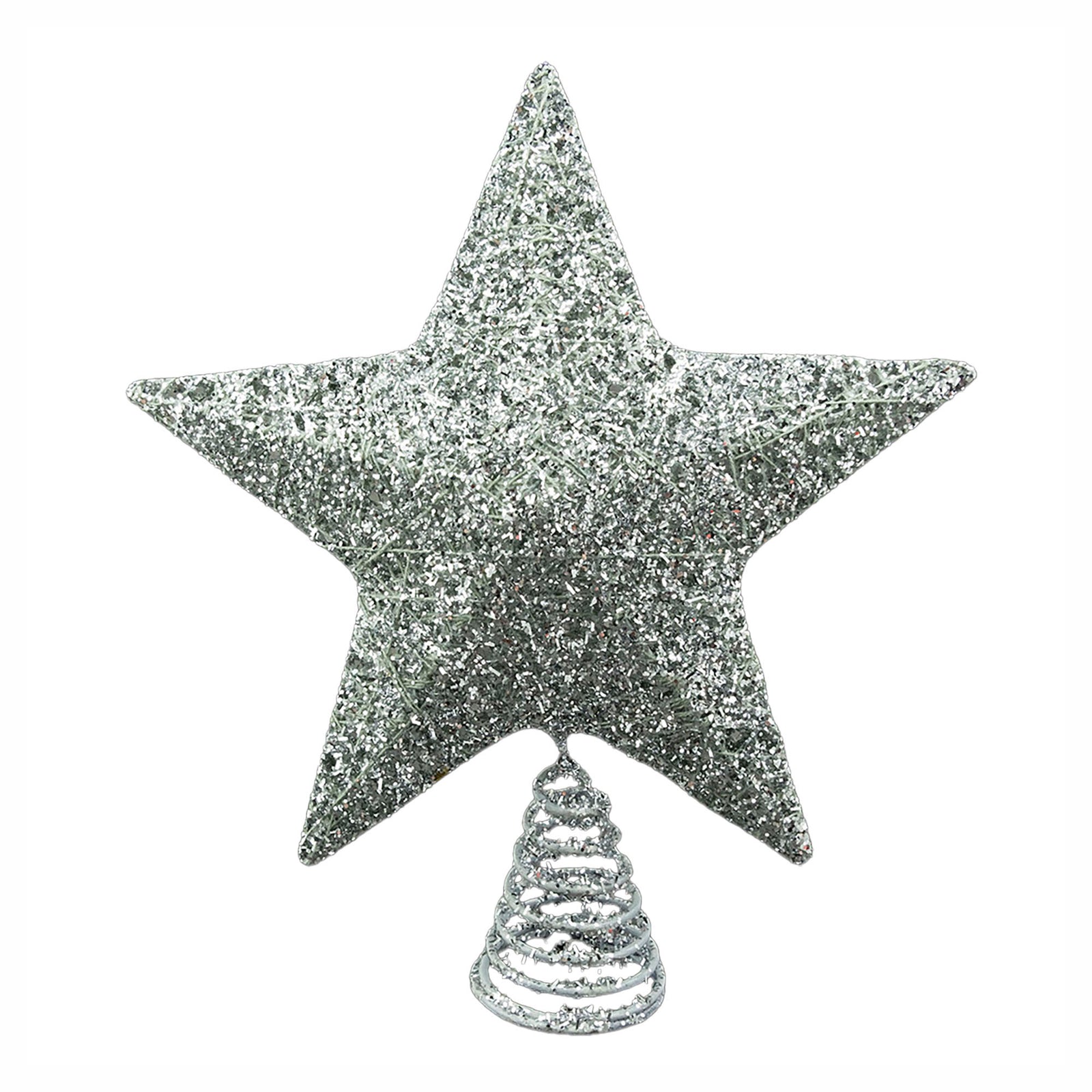 Étoile pour cime d'arbre de Noël avec paillettes, 12" (argent)