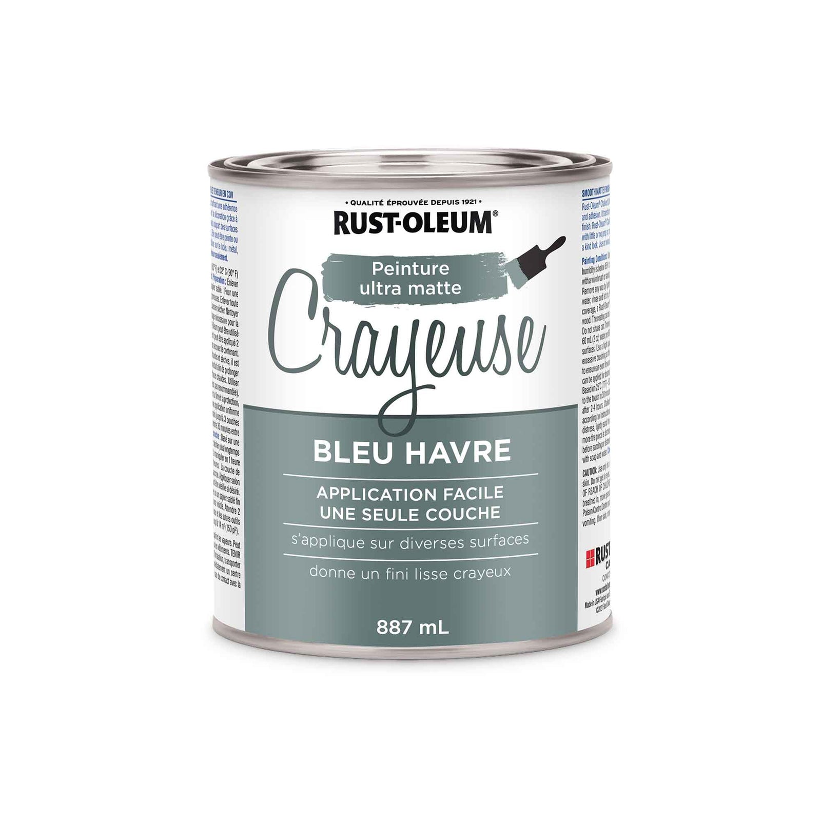 Peinture Crayeuse ultra mate bleu havre, 887 ml
