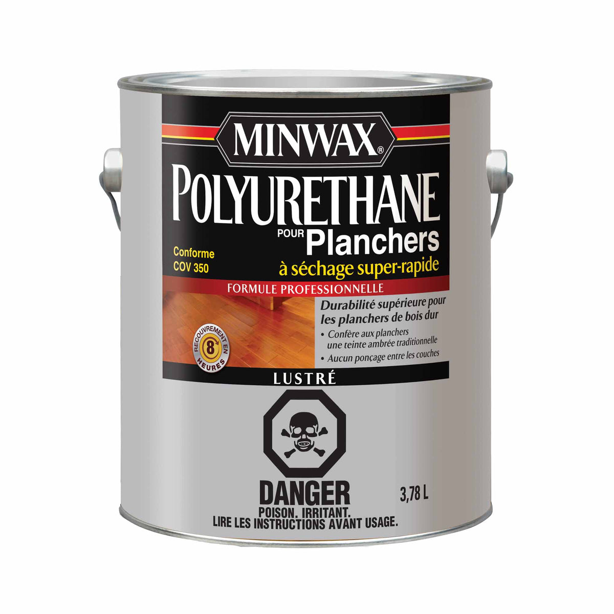 Minwax polyuréthane à séchage super-rapide transparent lustré, 3,78 L