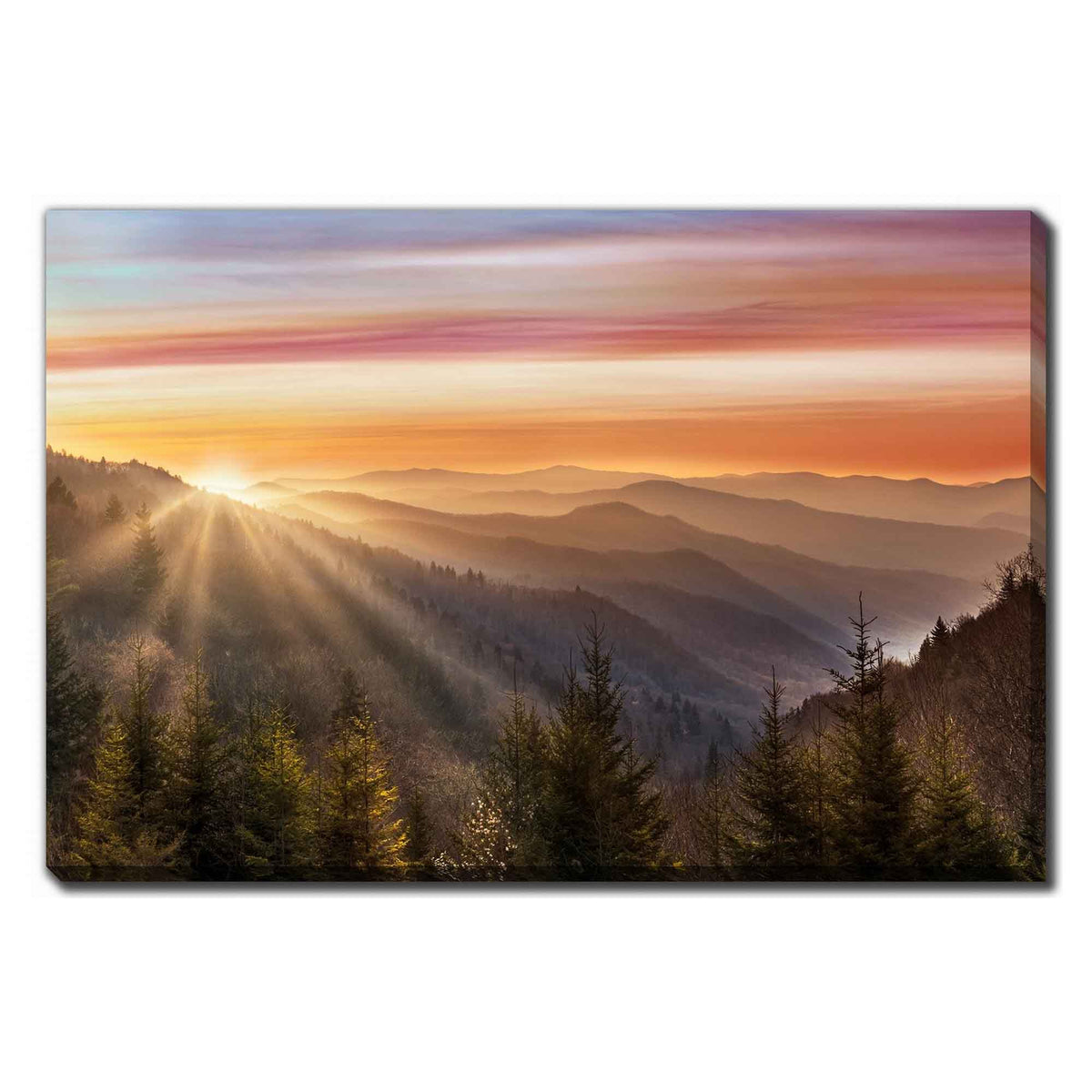 Impression sur toile lever de soleil enfumé, 45'' x 30''