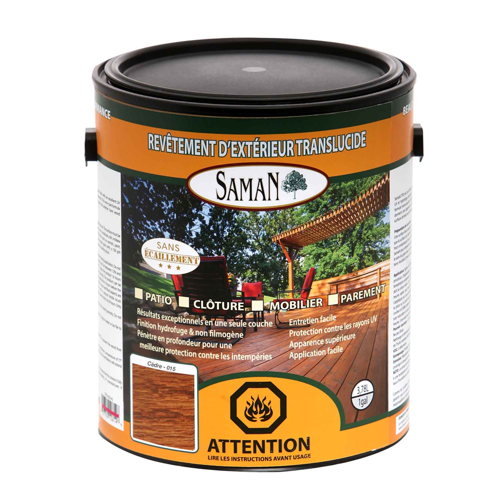 Revêtement d'extérieur translucide Cèdre, 3,78 L