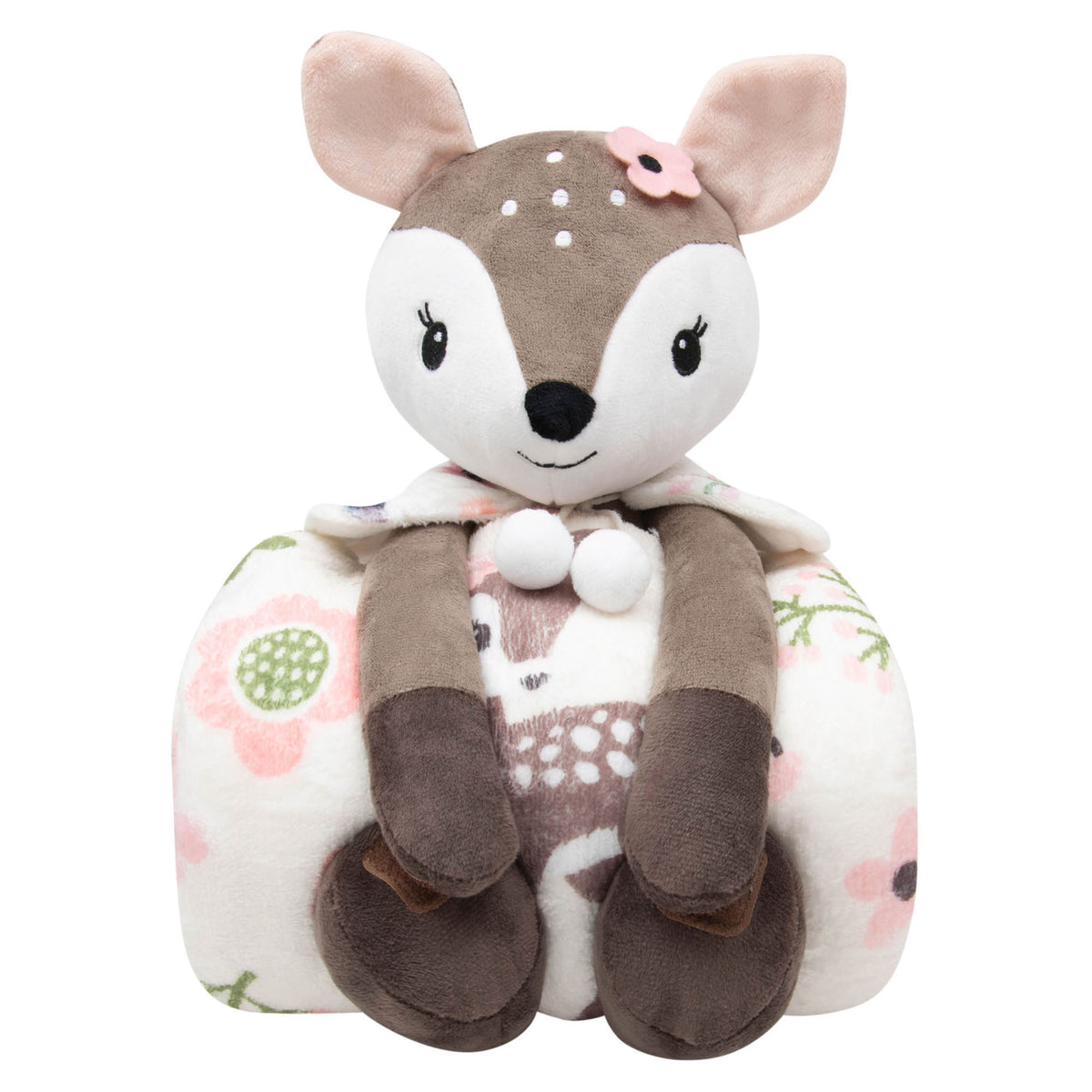 Ensemble d'un jeté et d'une peluche pour enfants, 48'' x 60'' (Willow la biche)