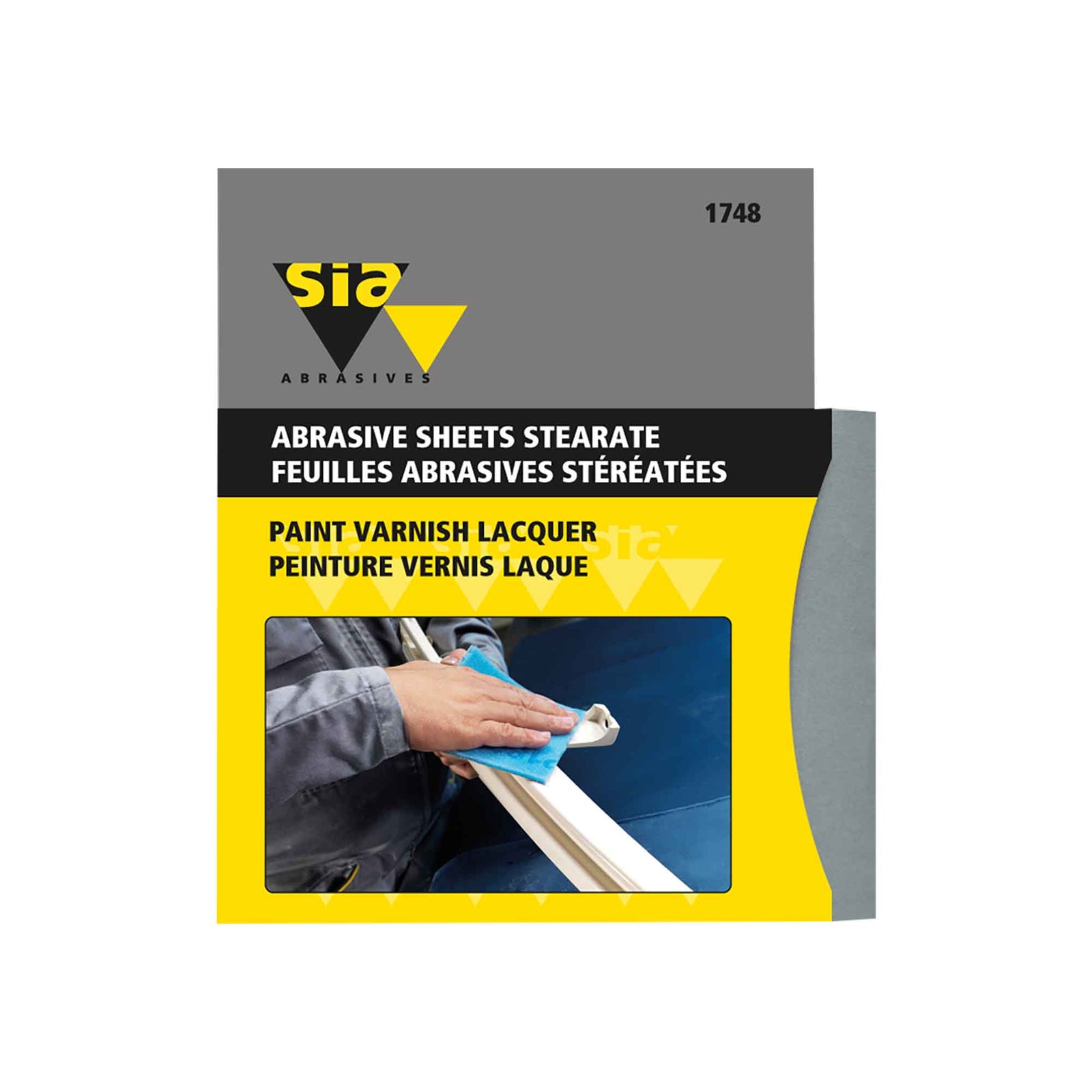 Éponge Siasoft pour contour avec support de papier en carbure de silicium de 4-1/2" x 5-1/2", grain 180