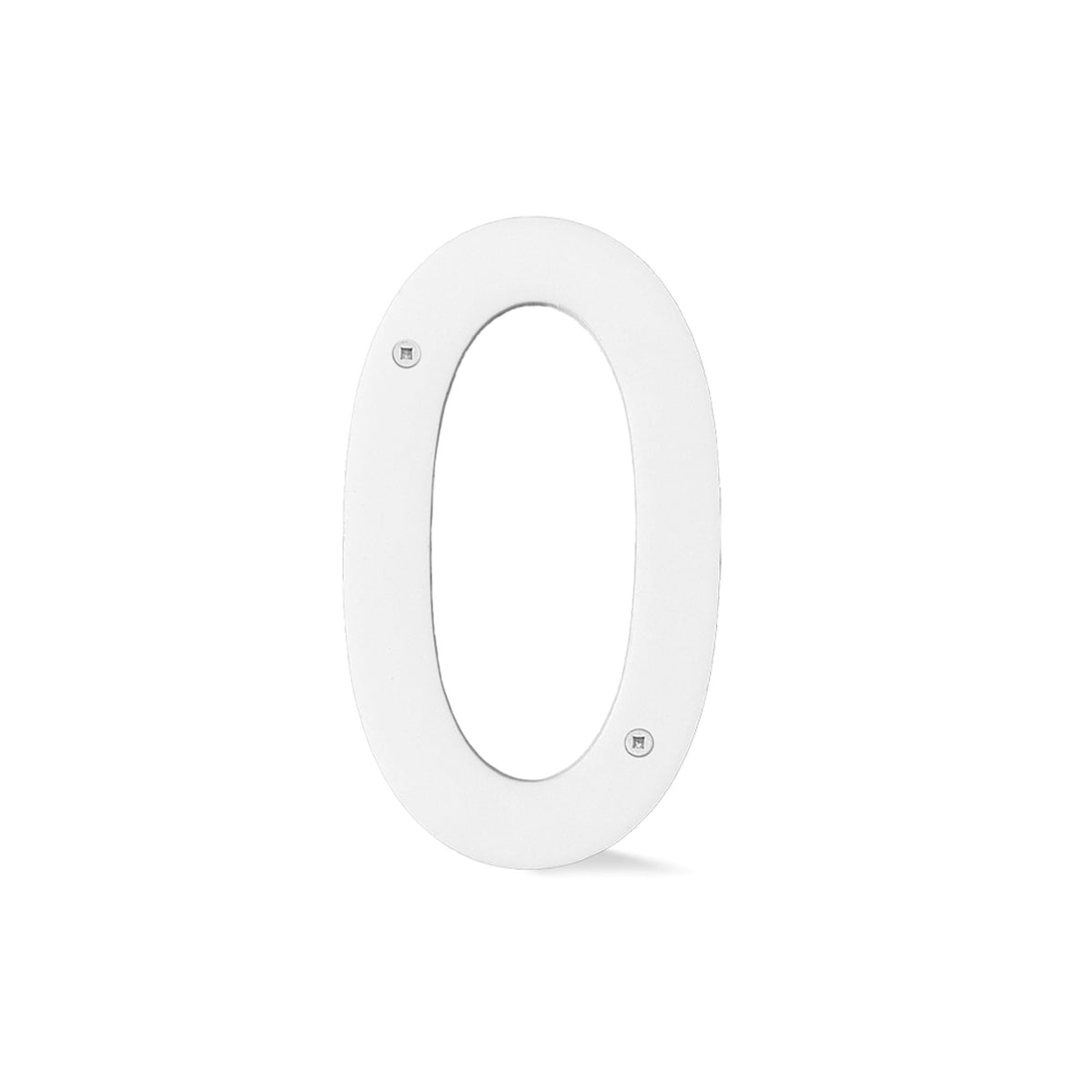 Chiffre percé de 5’’en plexiglas, #0 (blanc)