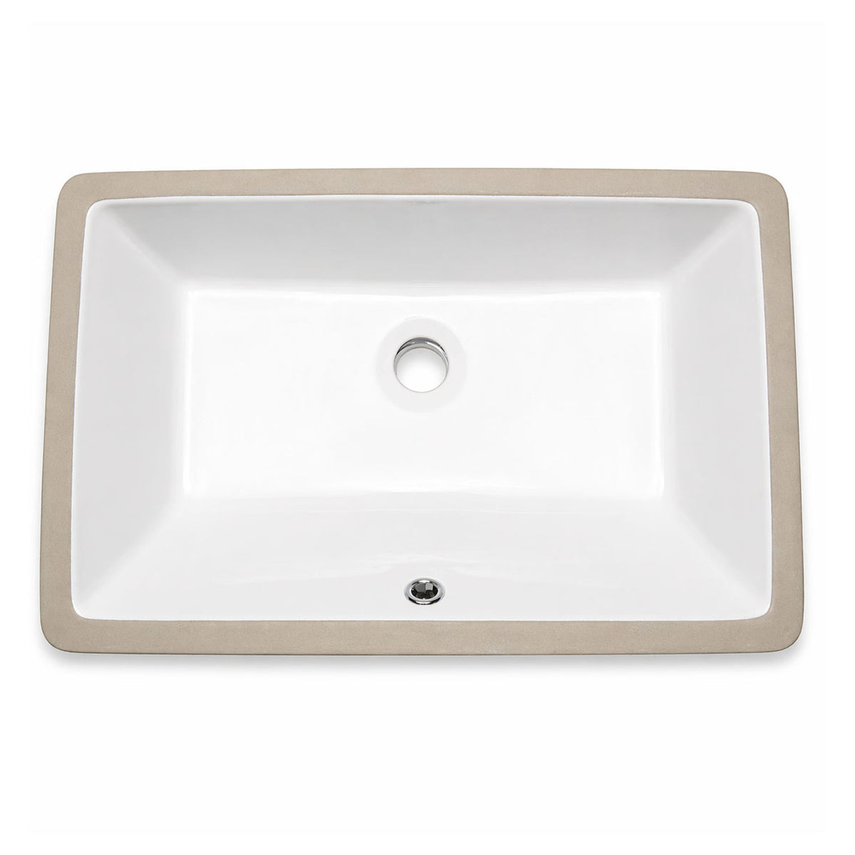 Lavabo rectangulaire en porcelaine à encastrer par le dessous, 20-7/8'' x 13-3/4'' x 7-1/16''