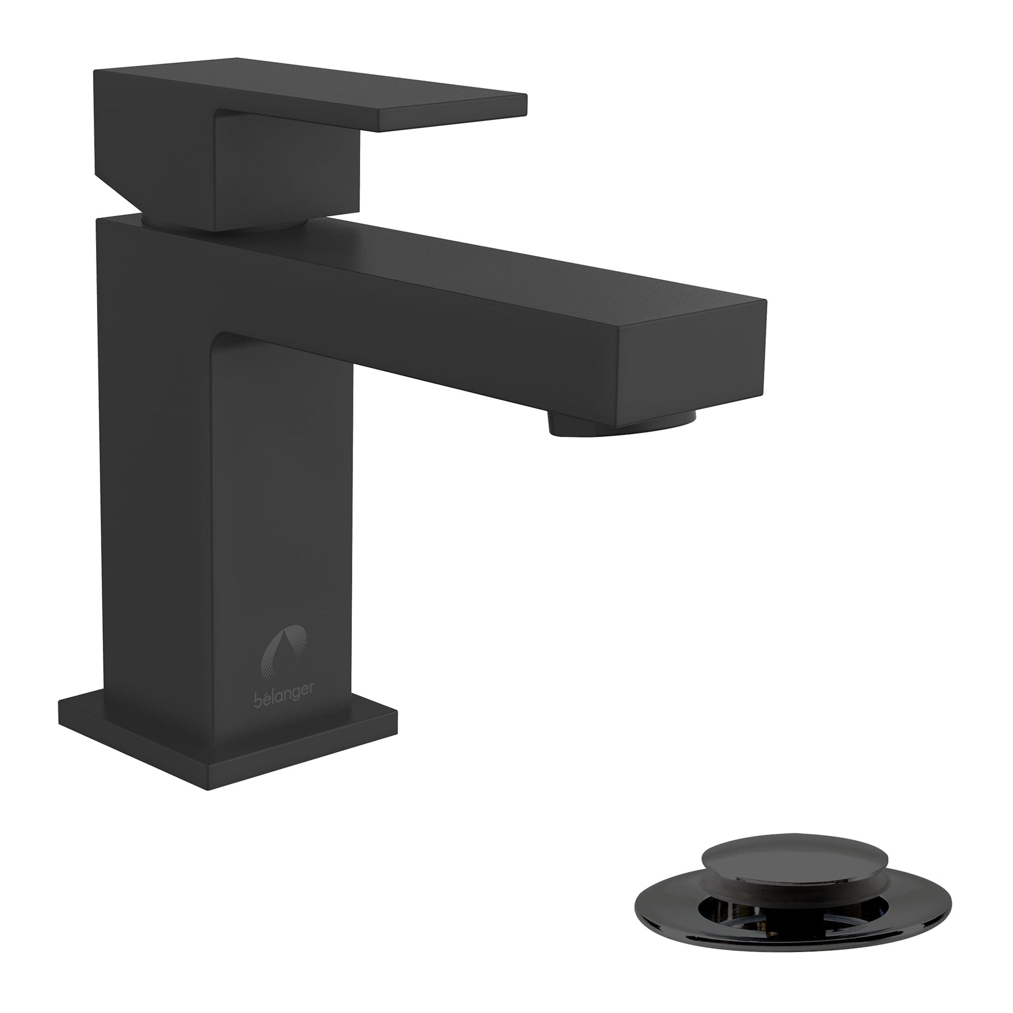 Robinet Quadrato pour lavabo de salle de bain, noir mat 