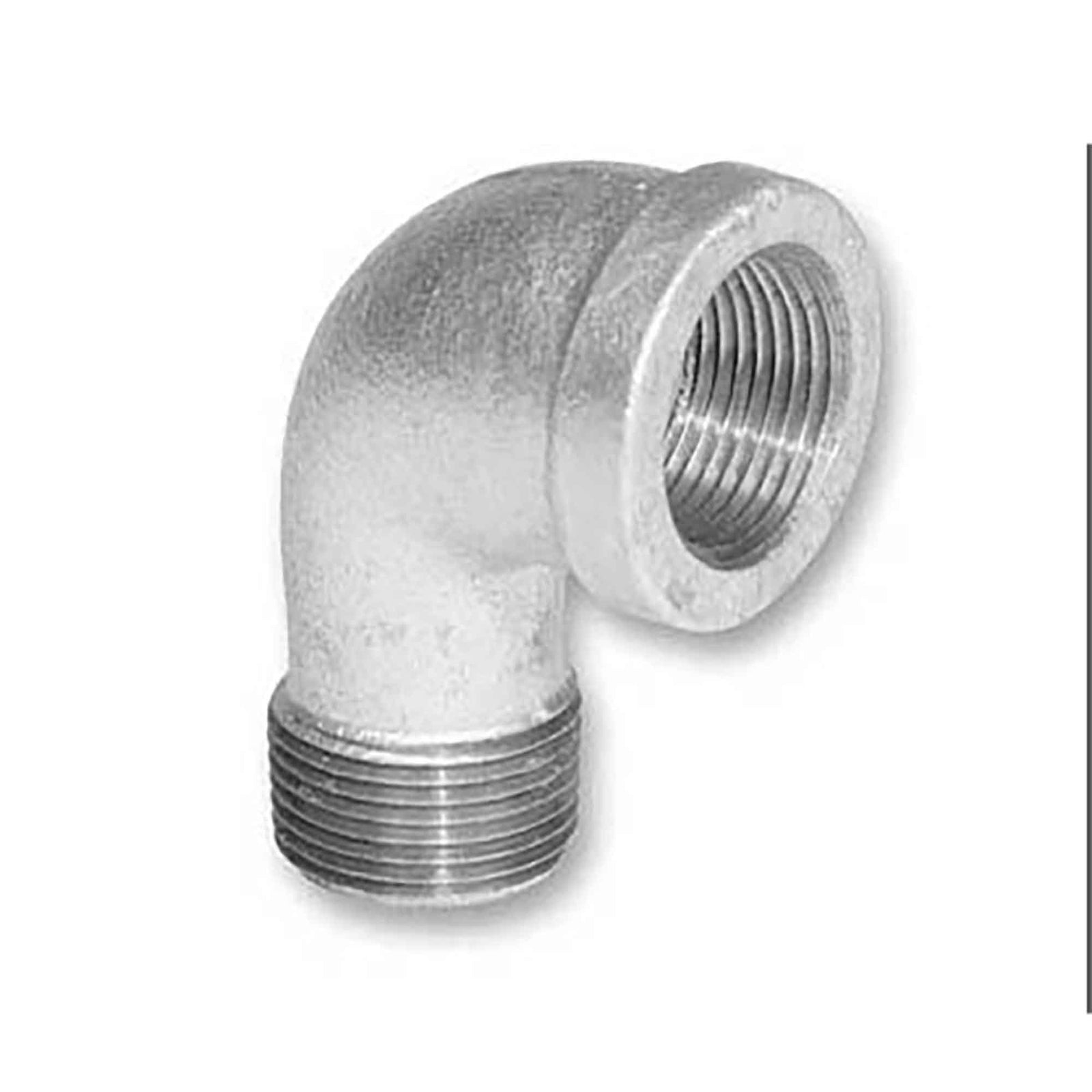 Raccord en coude de 90° en fonte galvanisée, 3/8" M x F