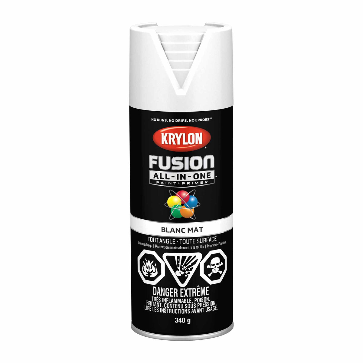 Krylon Fusion All-In-One aérosol blanc mat, 340 g