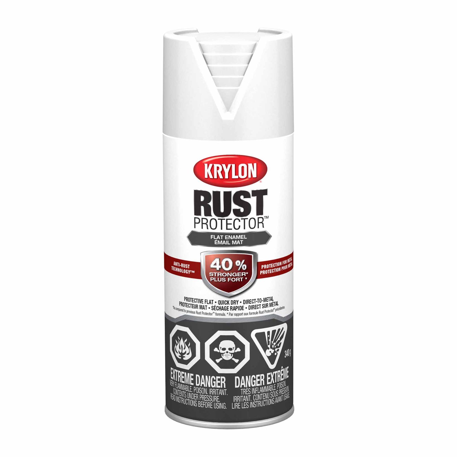 Krylon Rust Protector aérosol émail mat blanc, 340 g