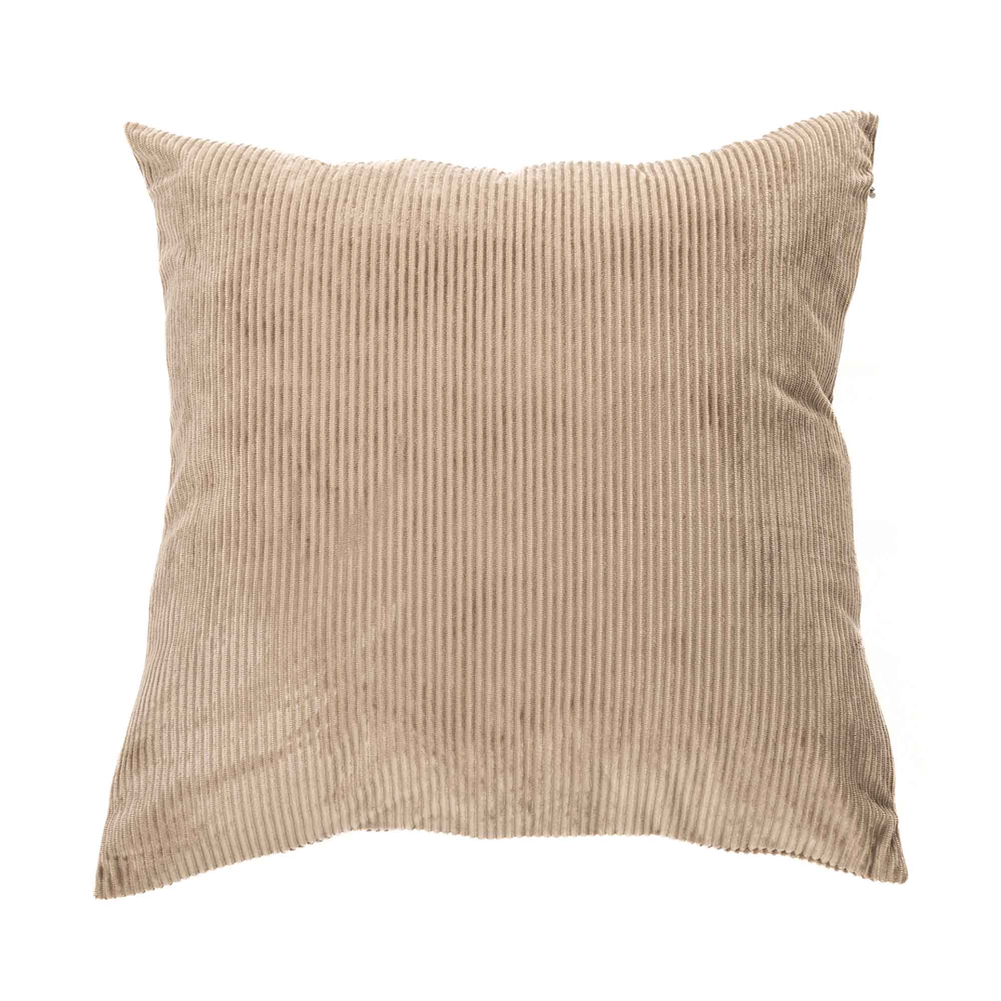 Coussin Corduroy en velours côtelé de 18" x 18", taupe