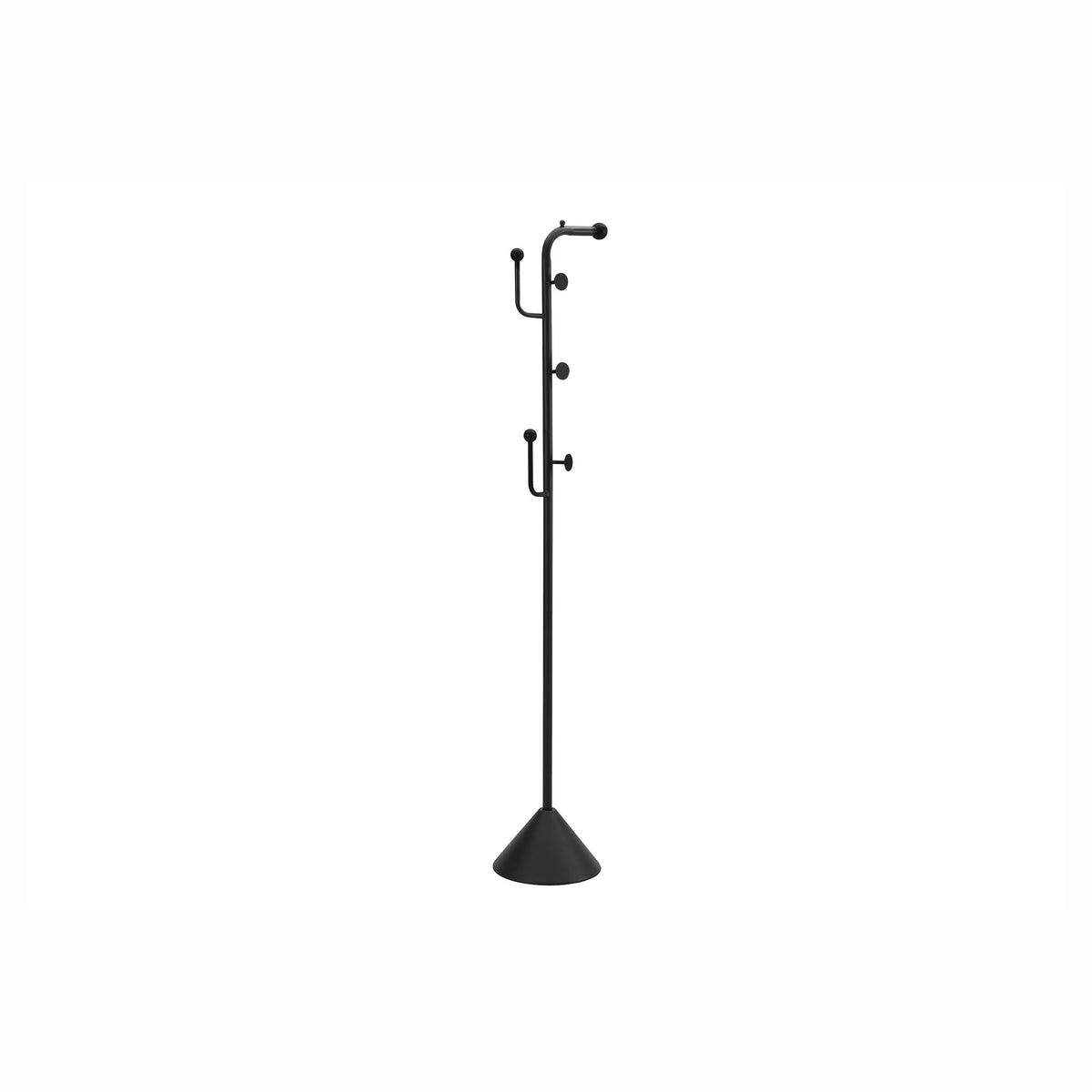 Porte-manteau de style contemporain en métal noir satiné, 66" 