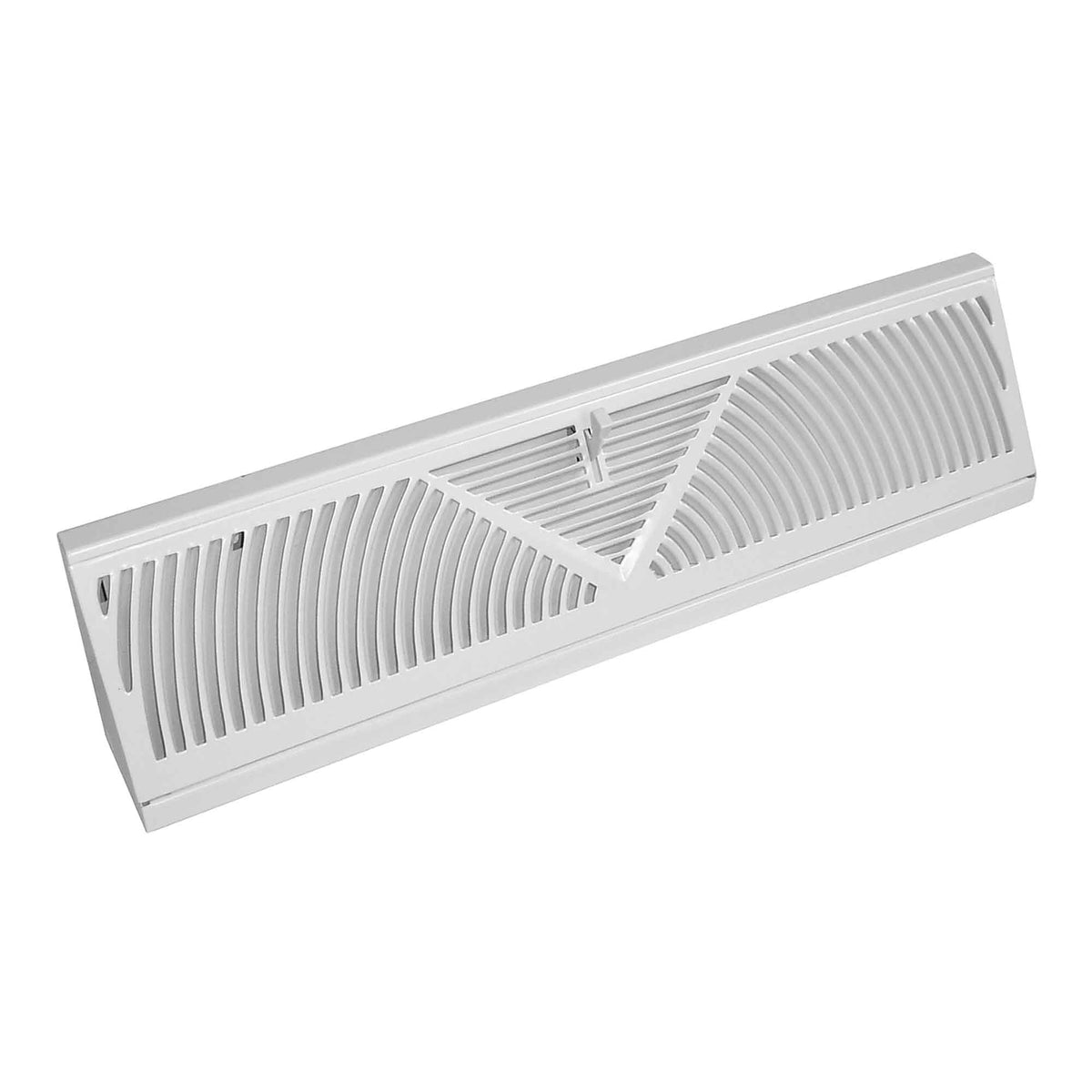 Diffuseur de plinthe Sunburst en acier peint en blanc, 18&quot; x 4-1/2&#39;&#39; x 3&#39;&#39;