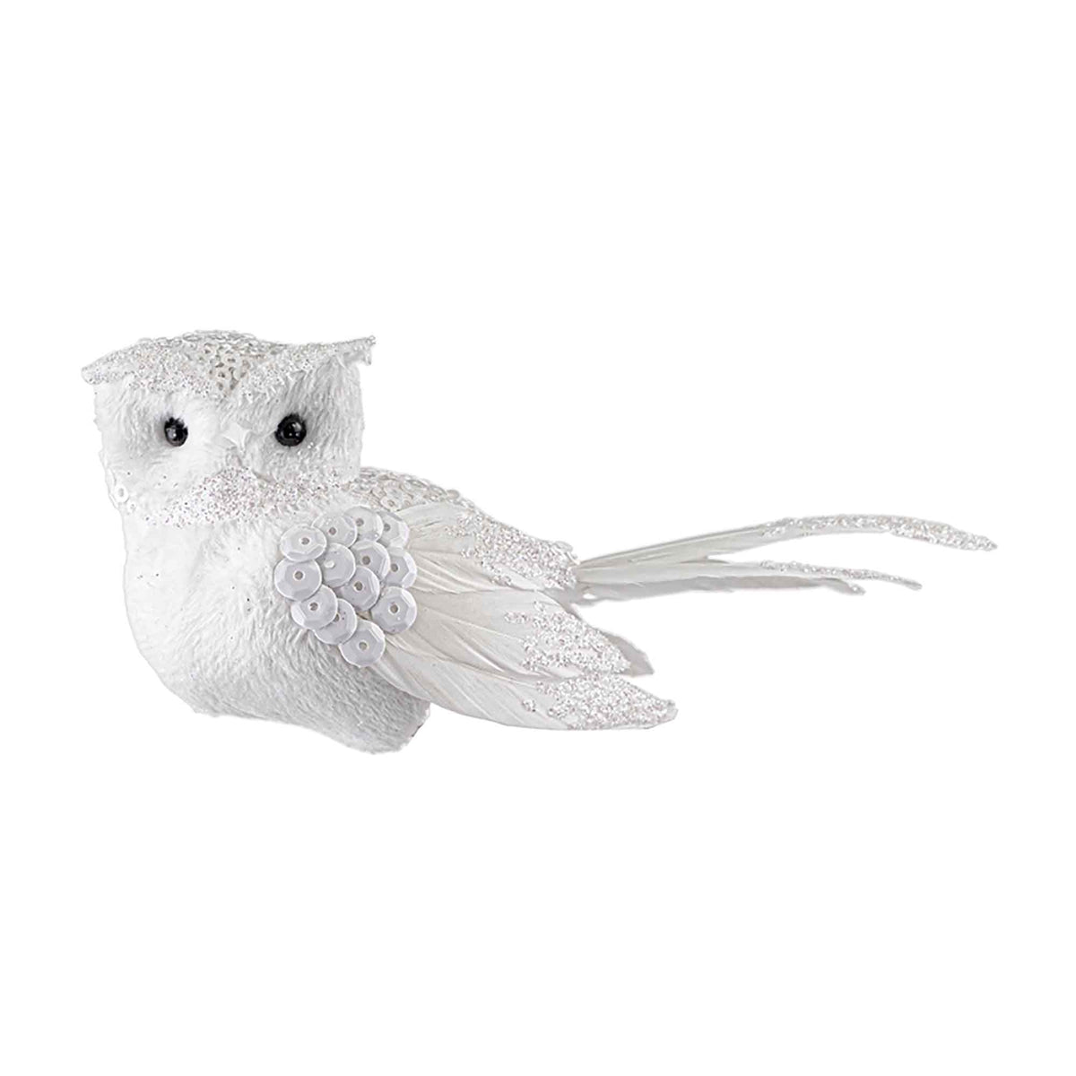 Hibou avec clip  blanc, 5,5&quot; 