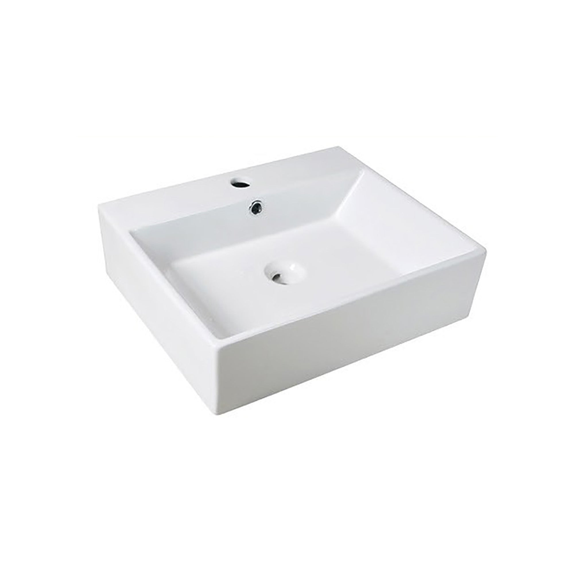 Lavabo de surface rectangulaire en porcelaine blanche, 20" x 16-1/2" x 6,3"