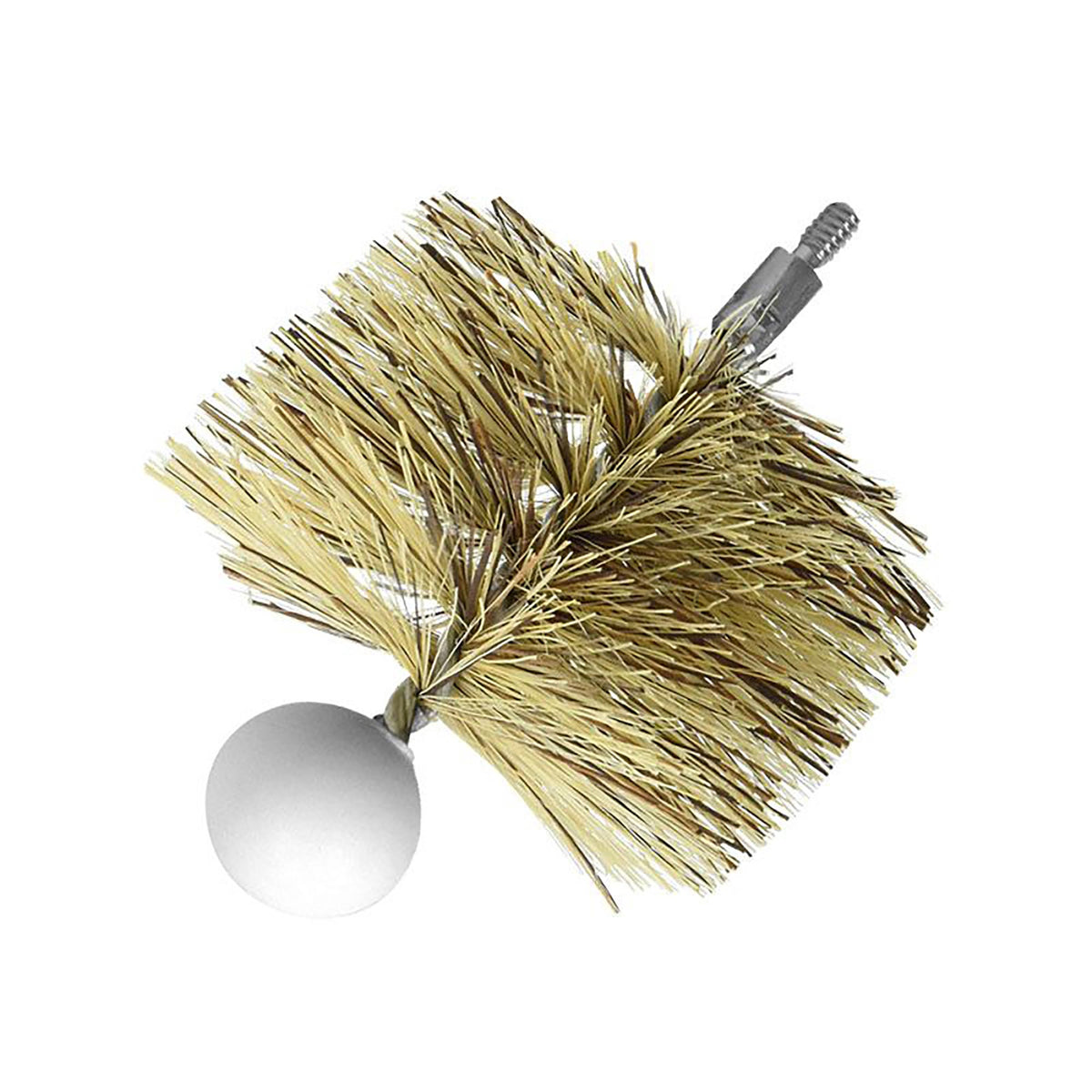 Brosse ronde souple pour poêle à granule 4&quot; (filet 1/4&quot;-20)