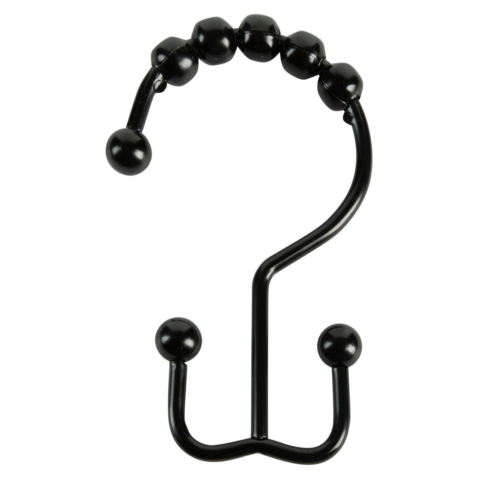 Crochet Annex pour rideaux de douche, noir (12 unités)