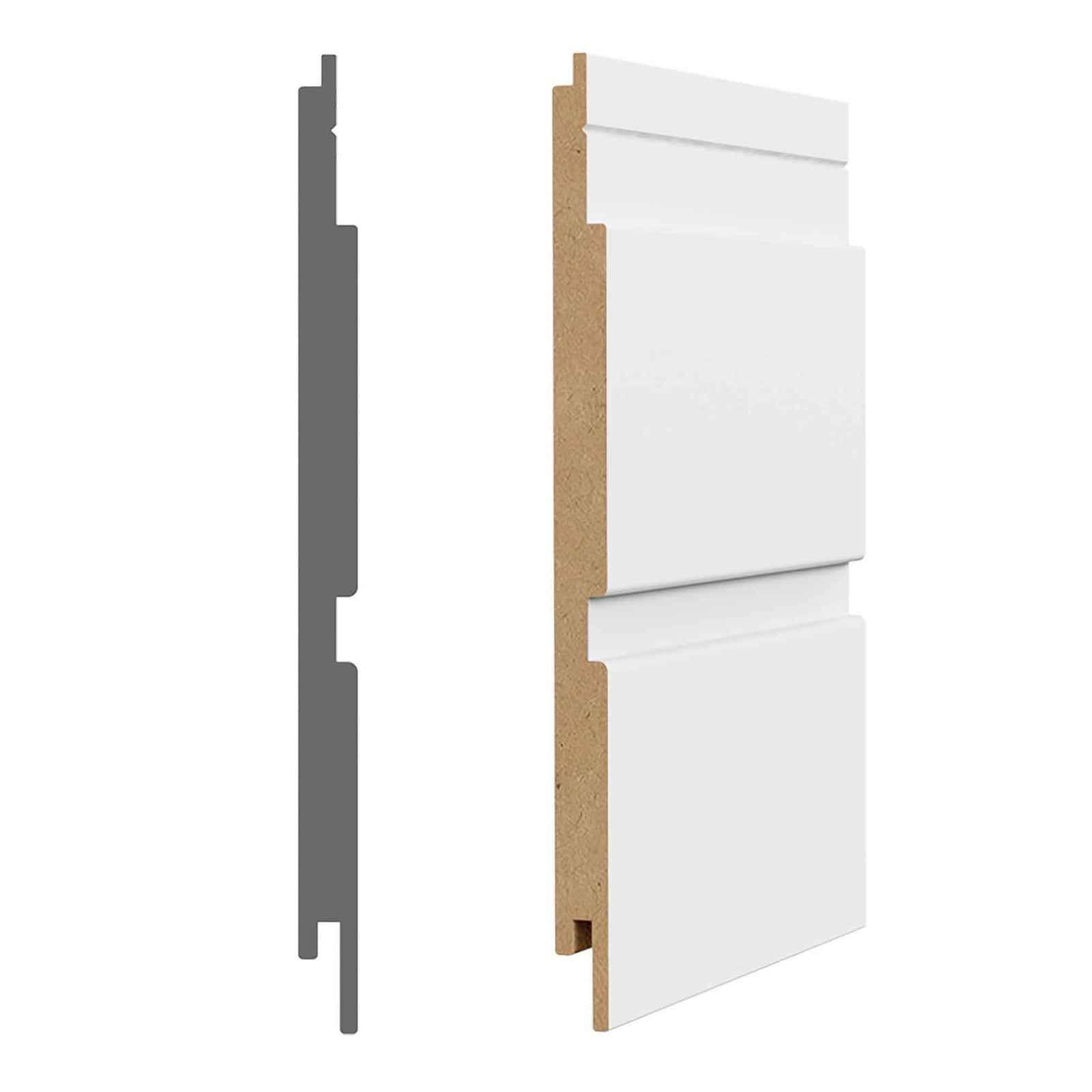 Lambris Shiplap-S en fibre de bois prépeint blanc de 8' x 5-3/4" x 3/8", 4 unités  
