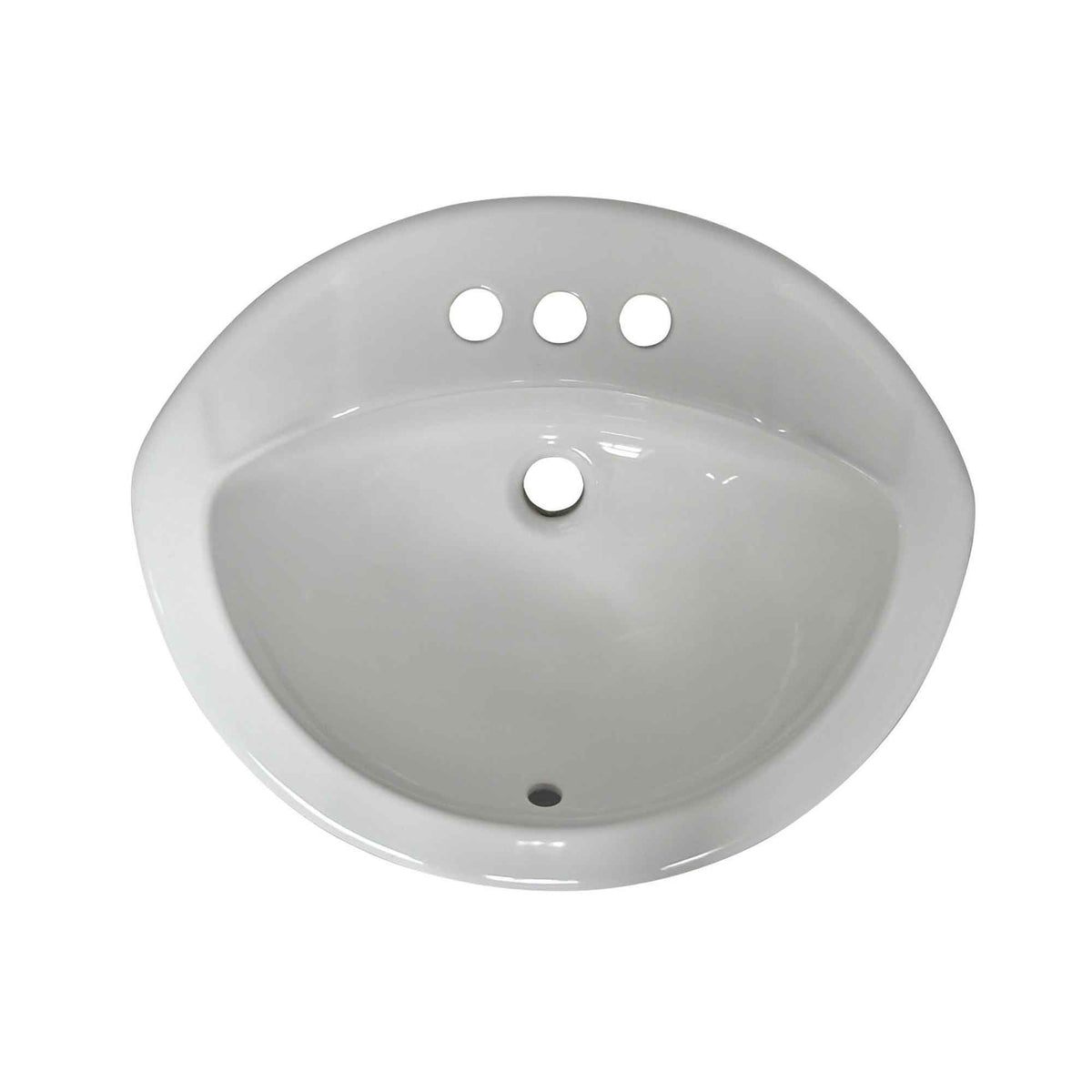 Lavabo semi-ovale à encastré, 20-3/4&quot; x 17&quot; x 7-1/2&quot;