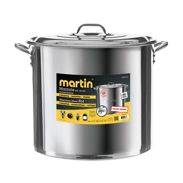 Marmite 35 Litres En Acier Inoxydable - Diamètre 35 Cm - Avec Couvercle - Pour Cuisinières Gaz/électricité - Idéale Familles Et Restauration - 3