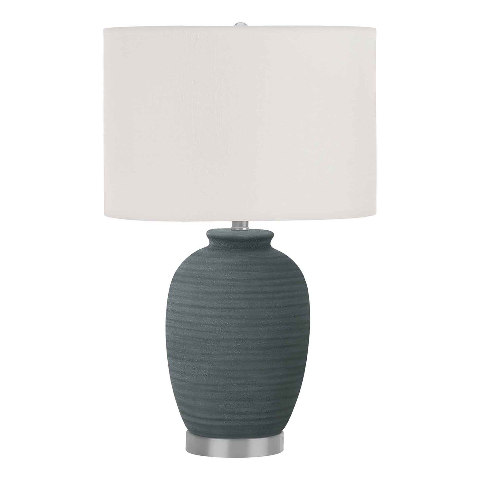 Lampe de table en céramique bleue avec abat-jour ivoire, 24"