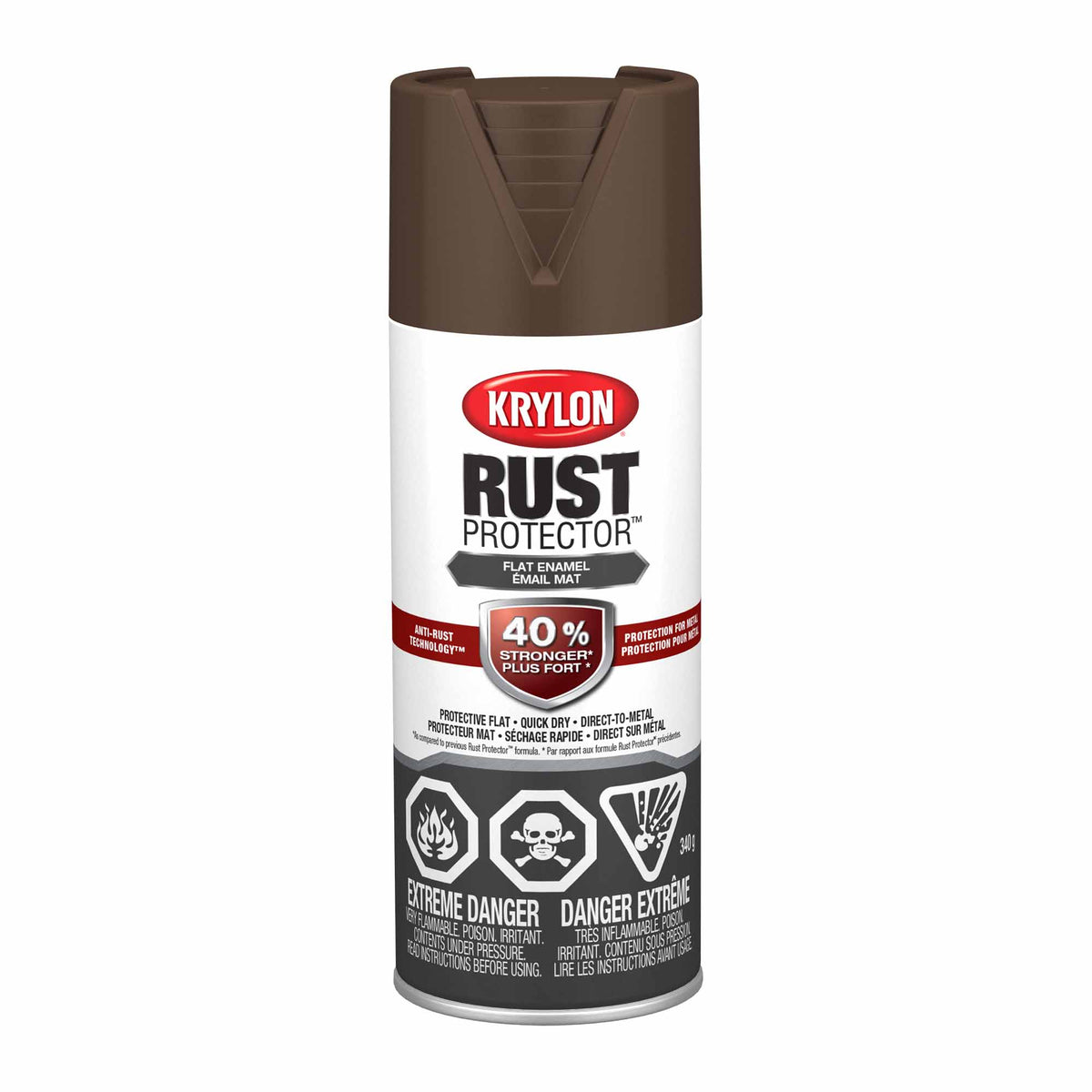 Krylon Rust Protector aérosol émail mat brun, 340 g