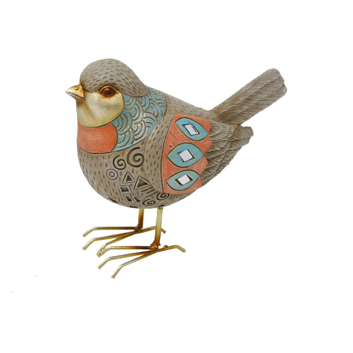 Oiseau décoratif sur pieds, 5,90" x 2,75" x 5,11"