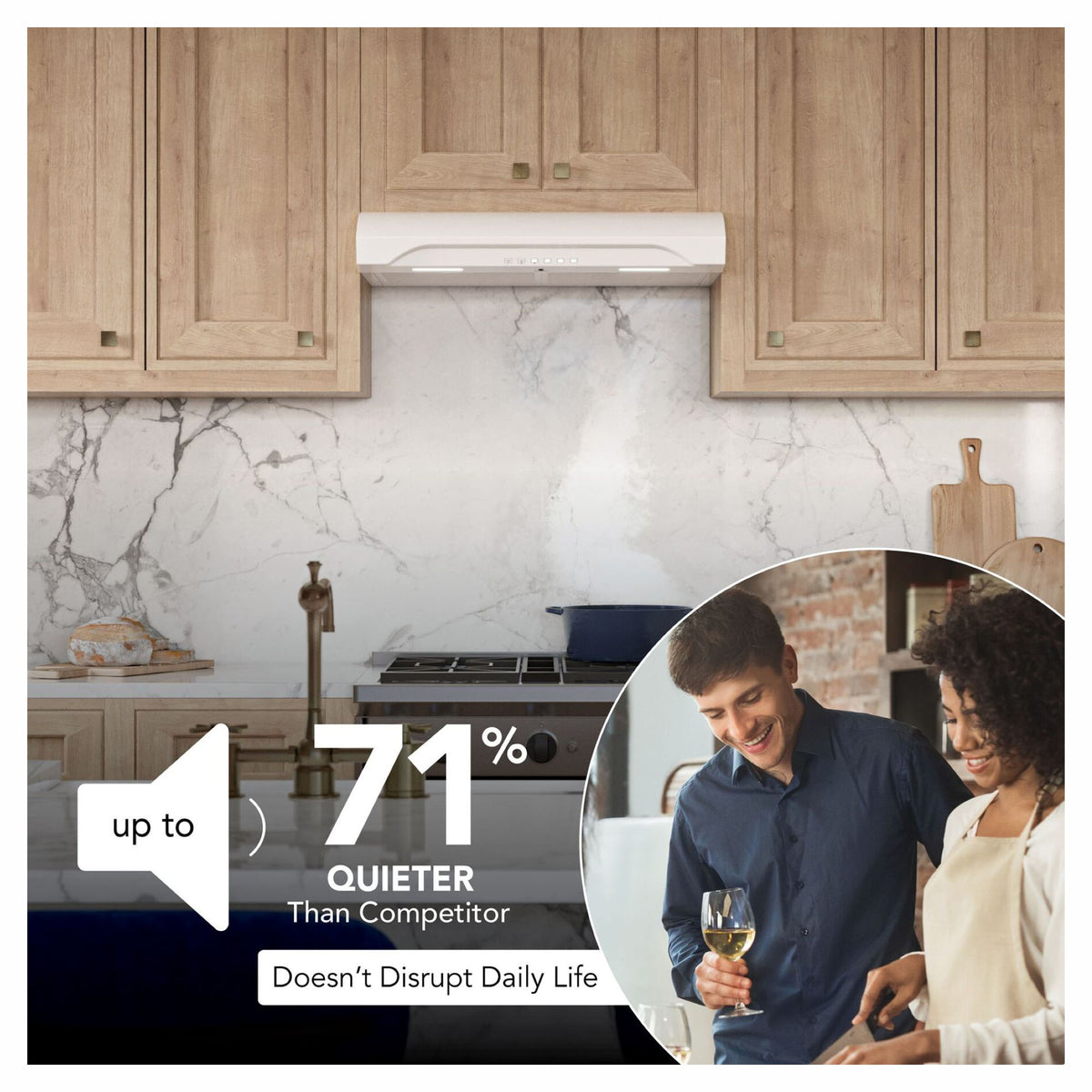 Hotte de cuisine sous-armoire Alta de 30" avec puissance maximale de 490 pi³ / min, blanc