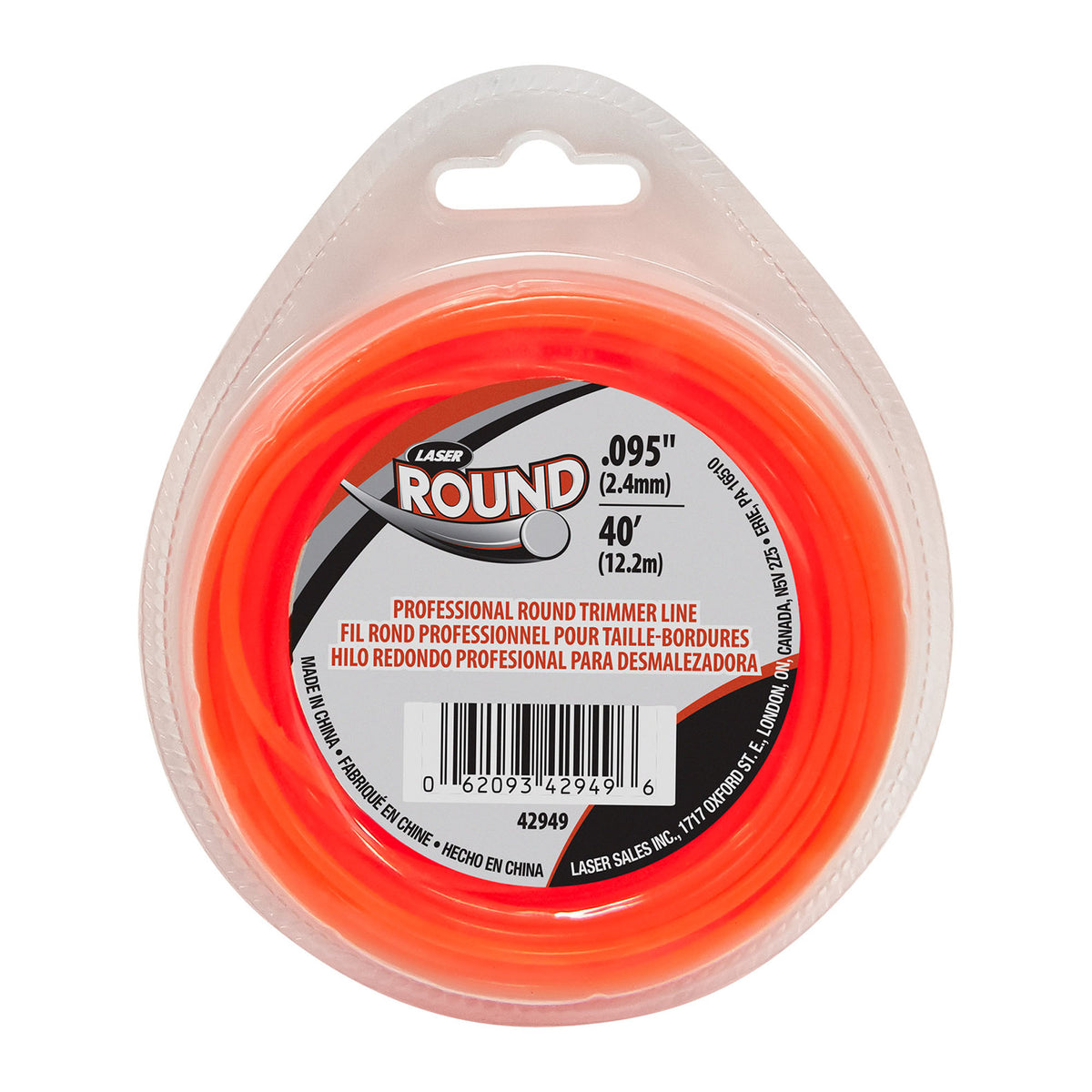 Fil rond pour coupe-bordure, 0,095'' x 40' (orange)