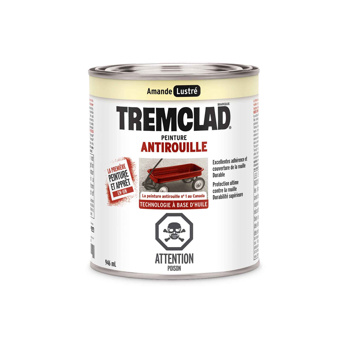 Tremclad peinture antirouille à base d&#39;huile amande lustré, 946 ml