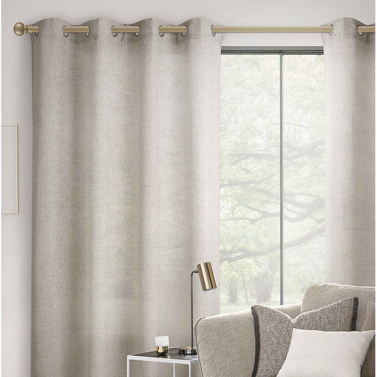 Panneau de rideau d'aspect lin tissé, 54'' x 84'' (taupe)