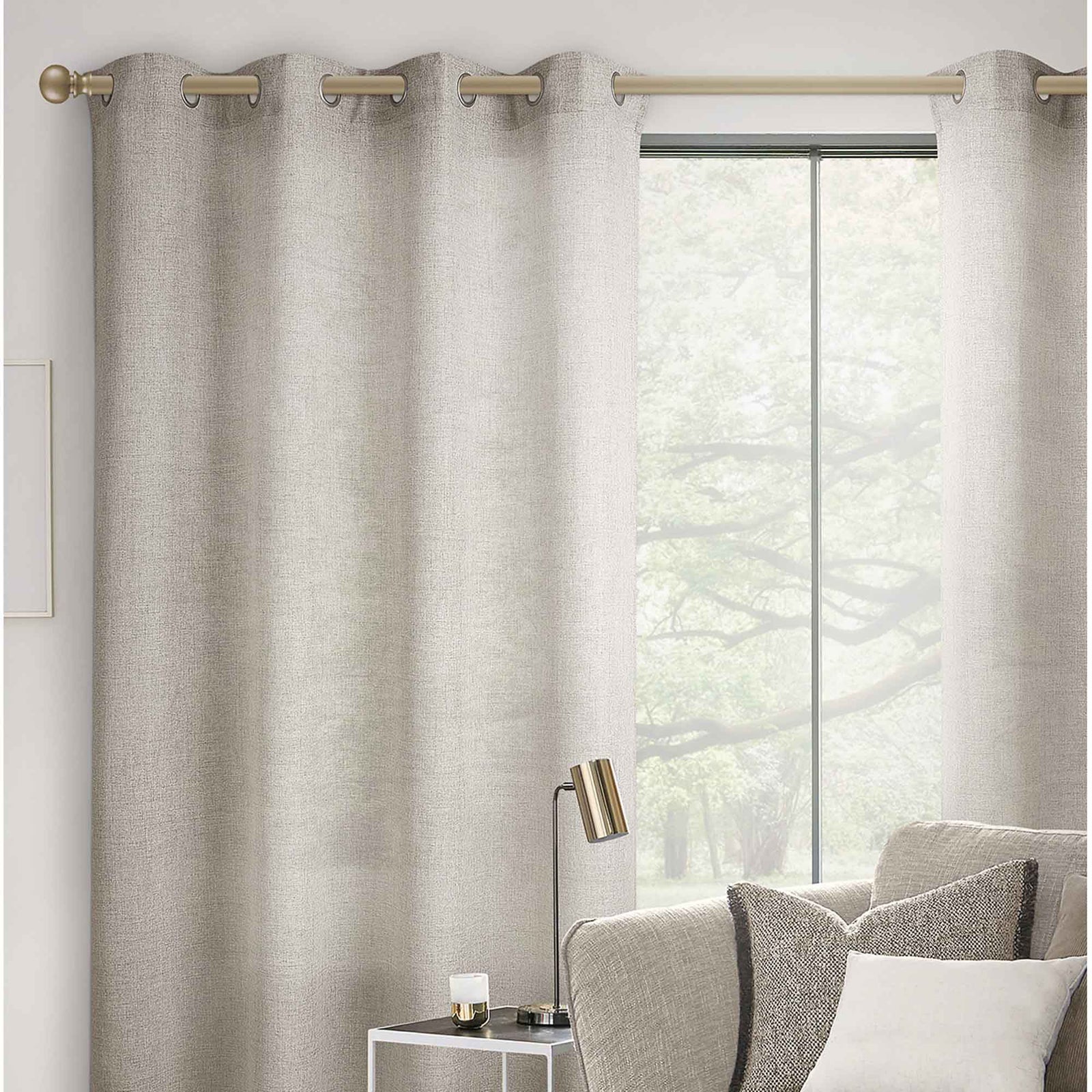 Panneau de rideau d'aspect lin tissé, 54'' x 84'' (taupe)