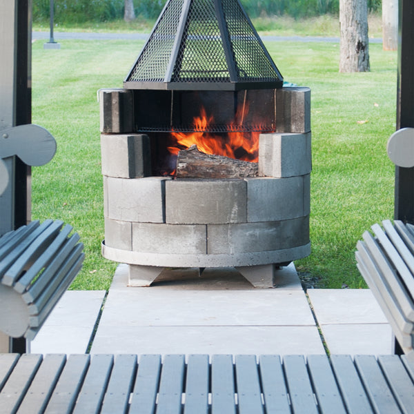 Curved Round Concrete Block for BBQ Fire Pit, 4-1/2