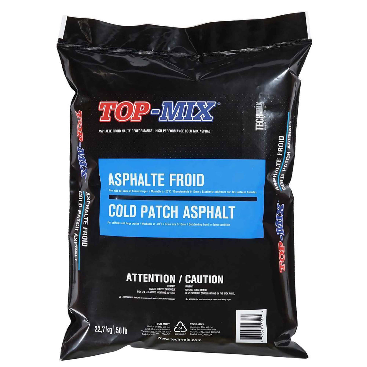 Asphalte froid à haute performance Top-Mix, 22,7 kg