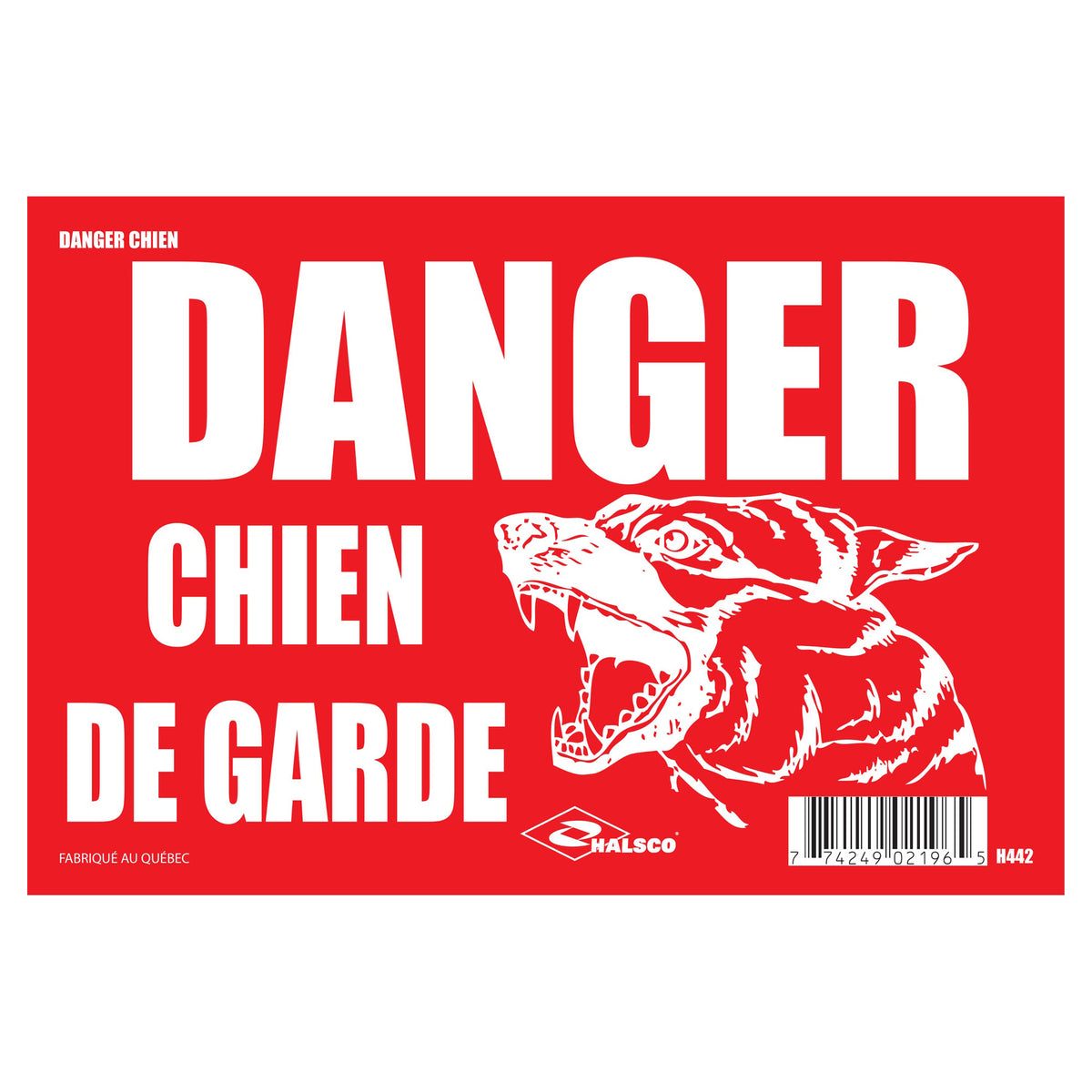 Affiche "Danger chien de garde", 8" x 12"
