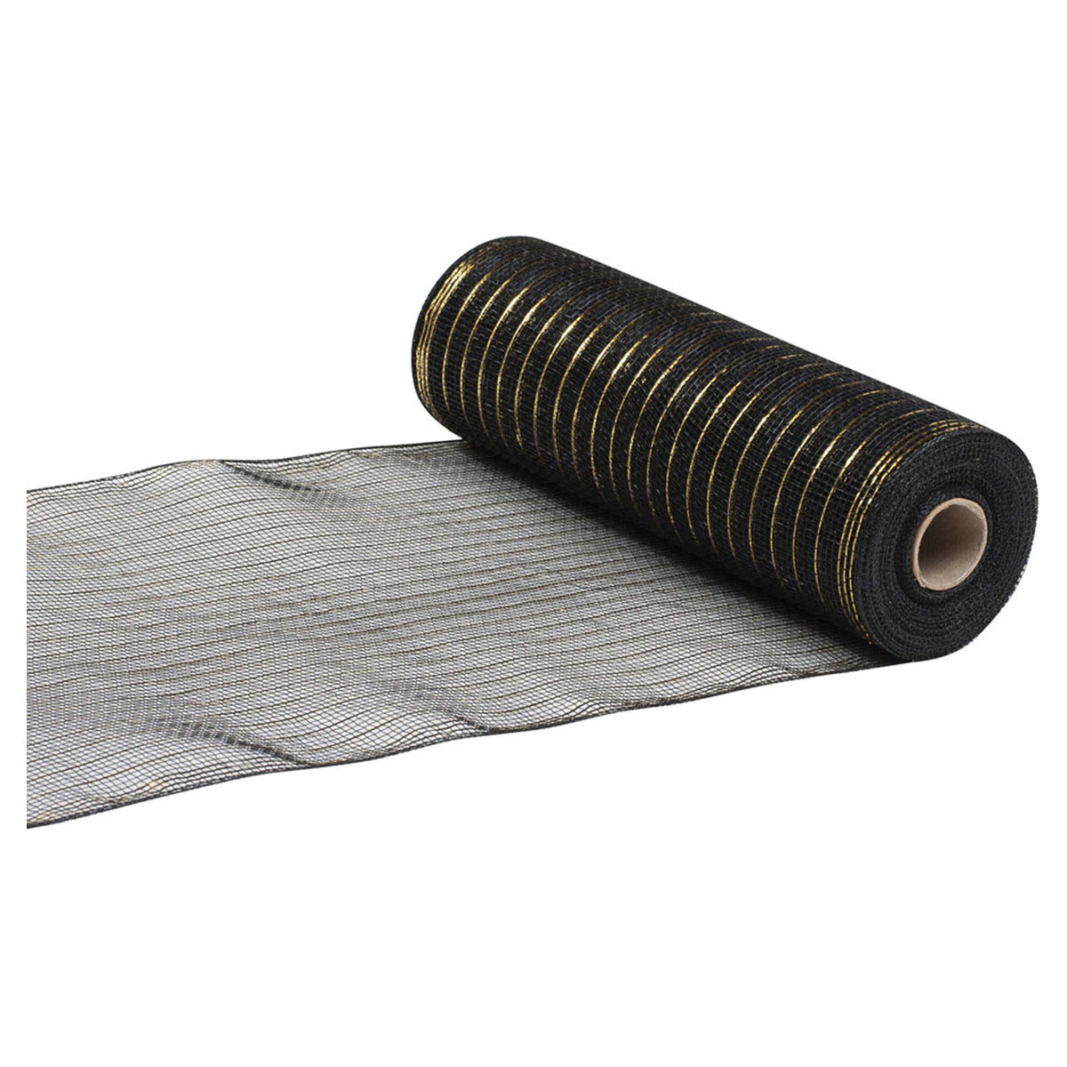 Ruban décoratif en mailles métalliques de 10,5" x 30', noir doré